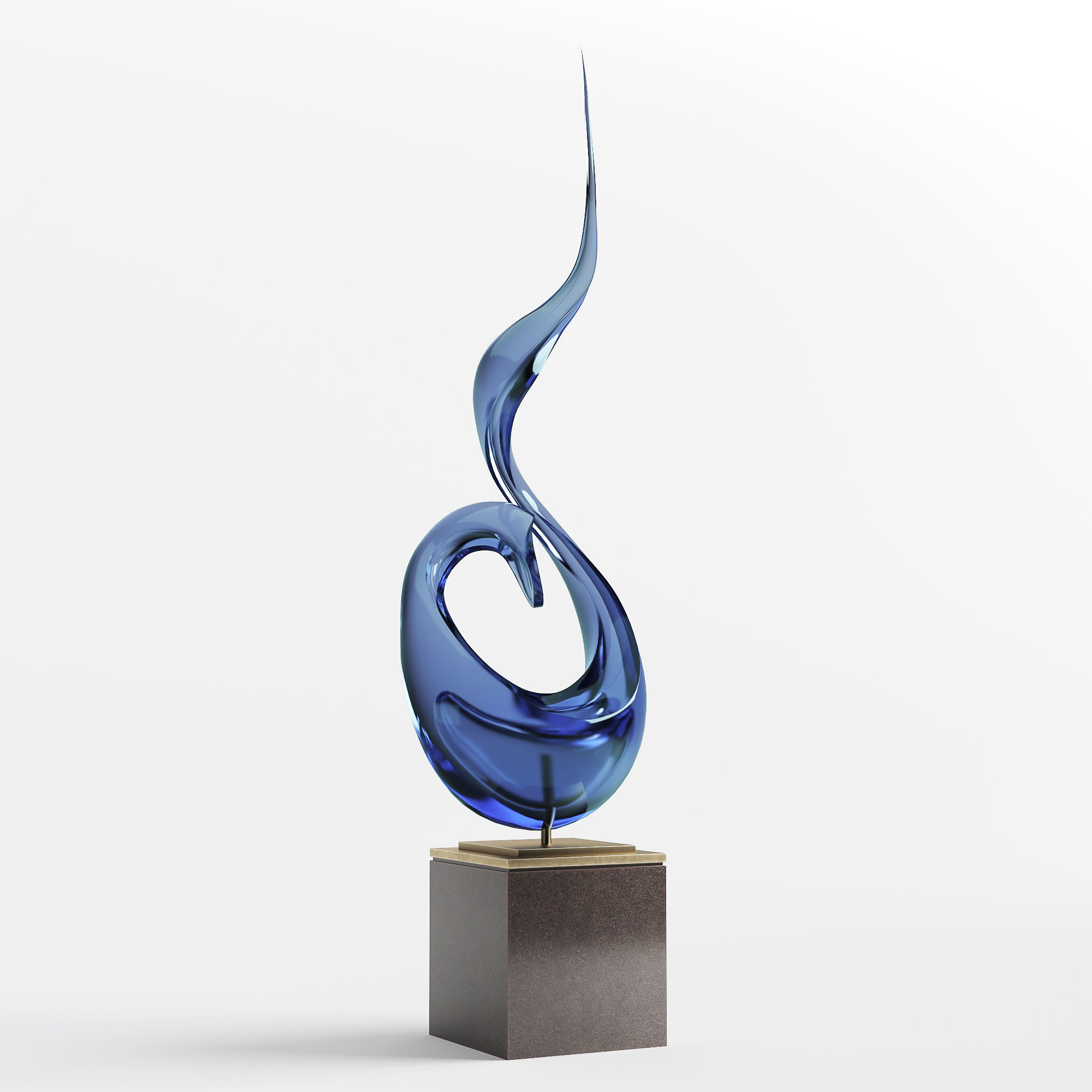Modern Decorative Abstract Glass Art Sculpture 01 3D model_0