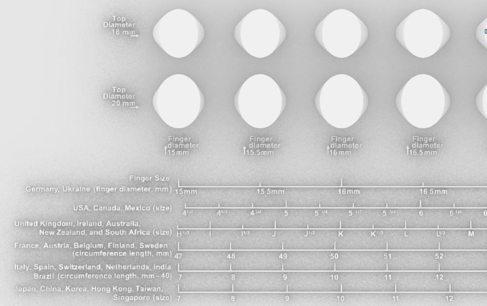 Signet rings set ELLIPSE top 3D print model_2
