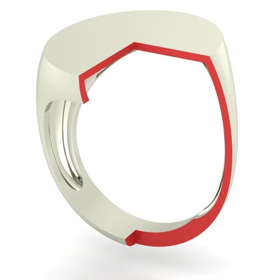 Signet rings set ELLIPSE top 3D print model_8