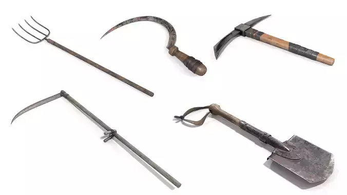 Vintage Tools Set 3D Model Collection