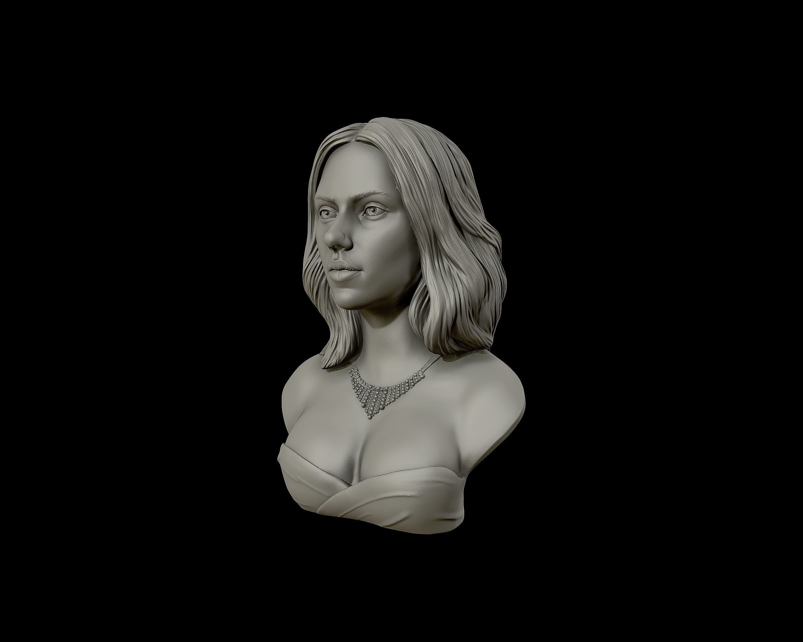 Scarlett Johansson portrait Sculpture 3D print model_24