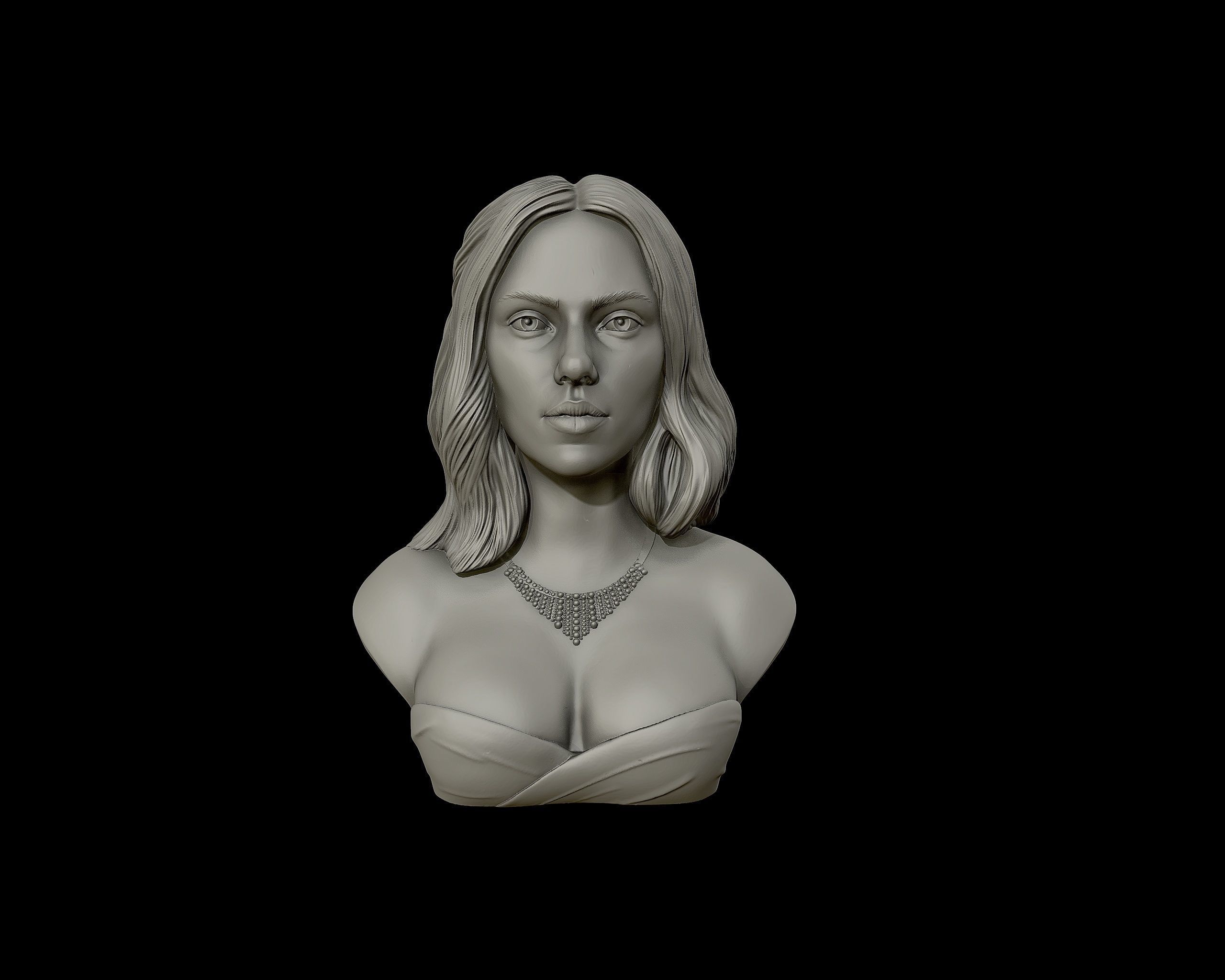 Scarlett Johansson portrait Sculpture 3D print model_22