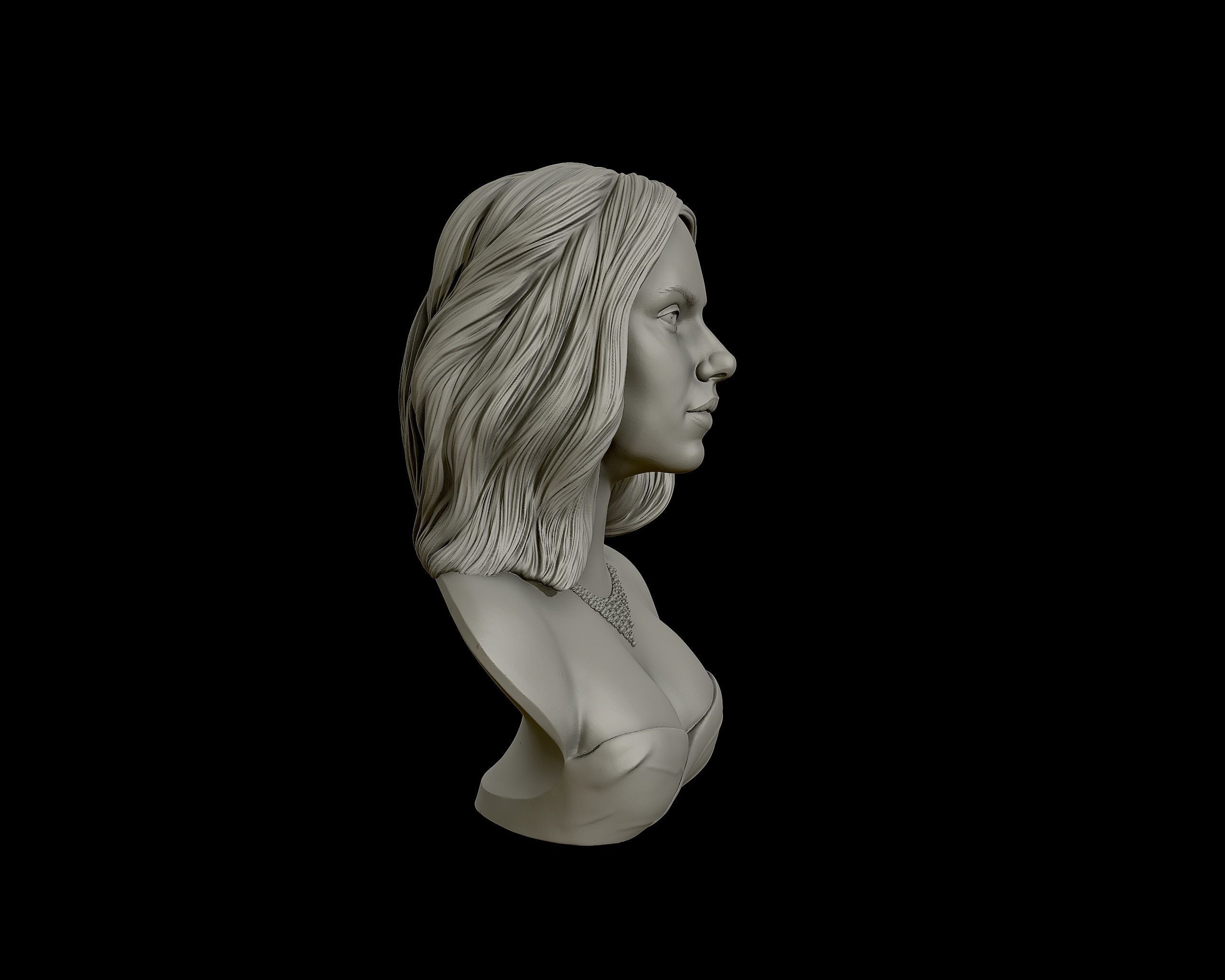 Scarlett Johansson portrait Sculpture 3D print model_30