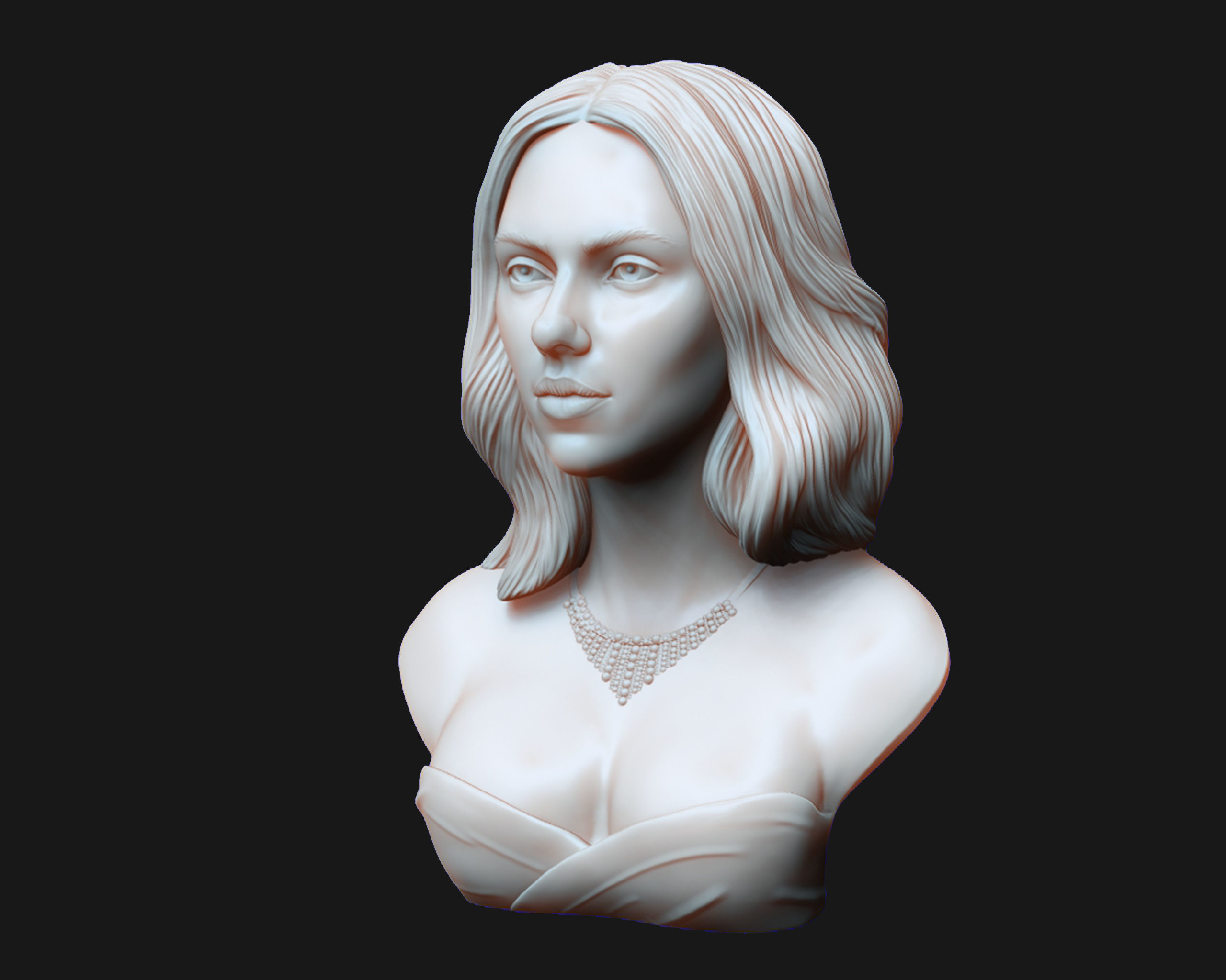 Scarlett Johansson portrait Sculpture 3D print model_18