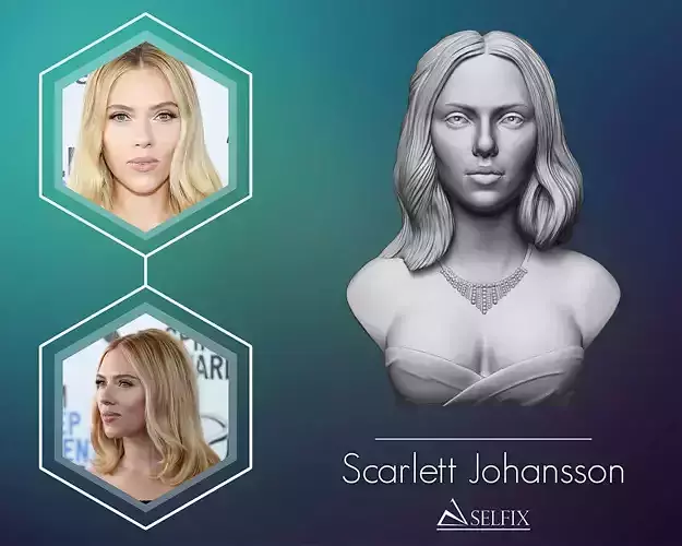 Scarlett Johansson portrait Sculpture 3D print model