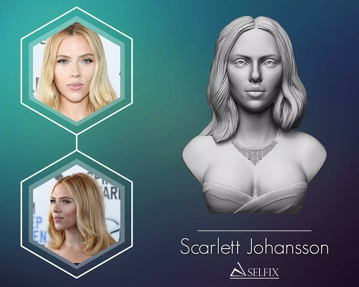 Scarlett Johansson portrait Sculpture 3D print model_0
