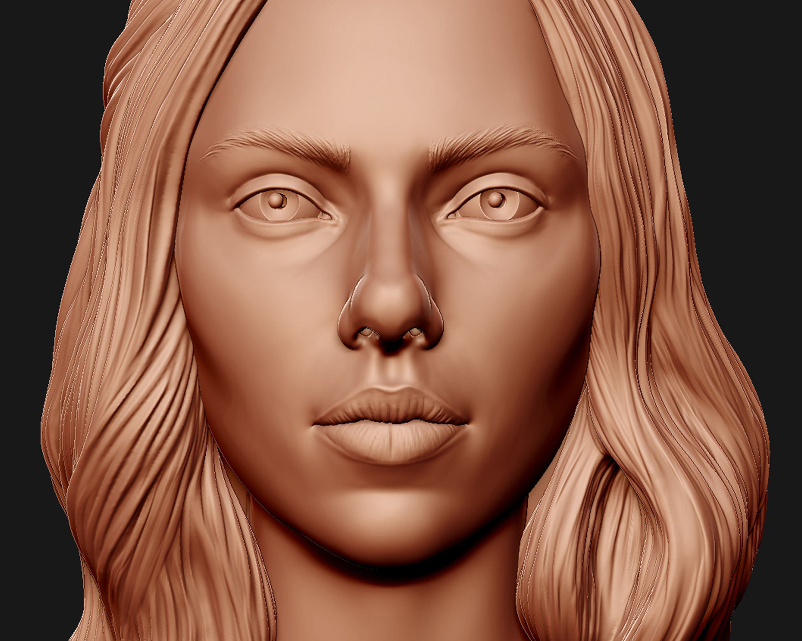 Scarlett Johansson portrait Sculpture 3D print model_21