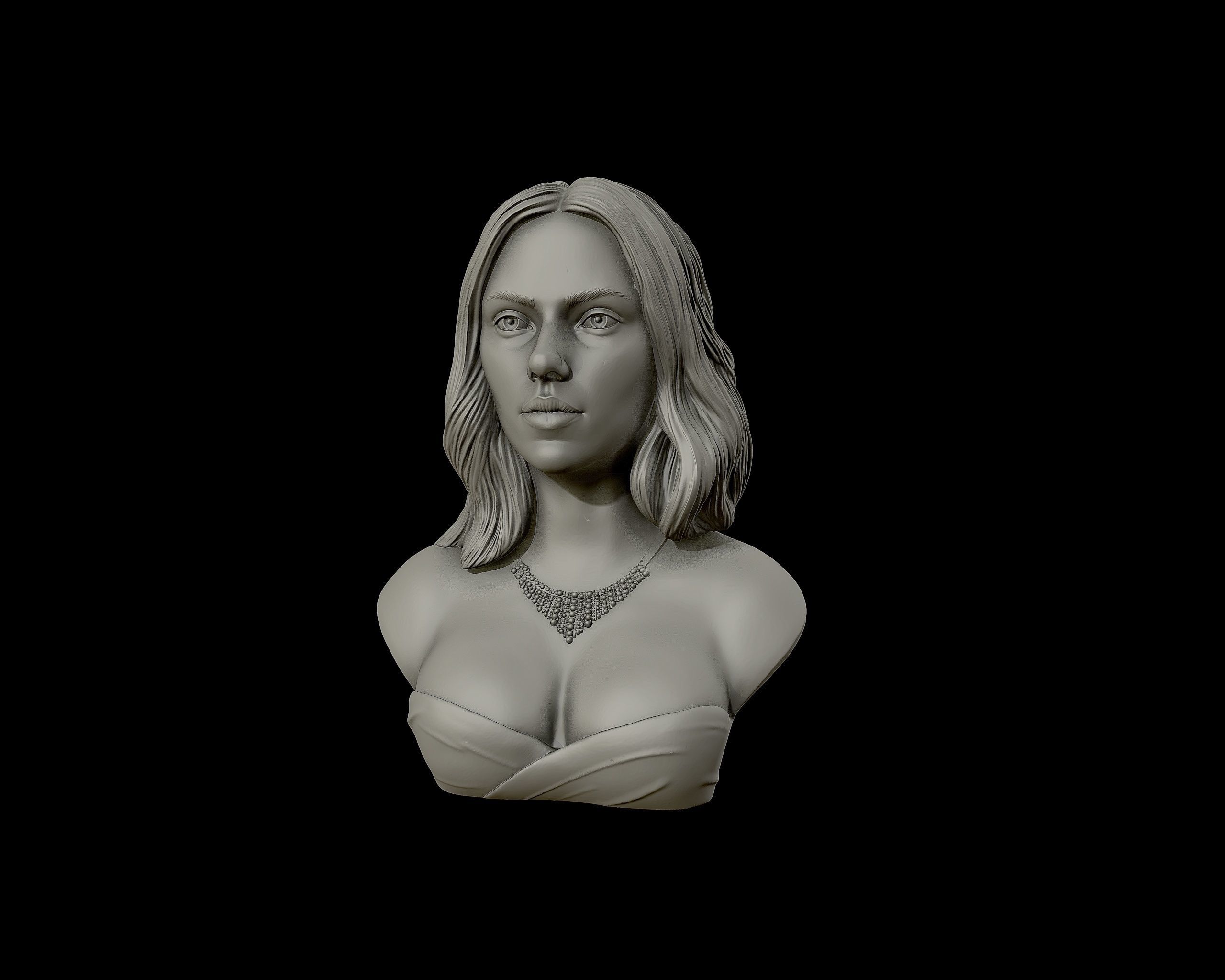 Scarlett Johansson portrait Sculpture 3D print model_23
