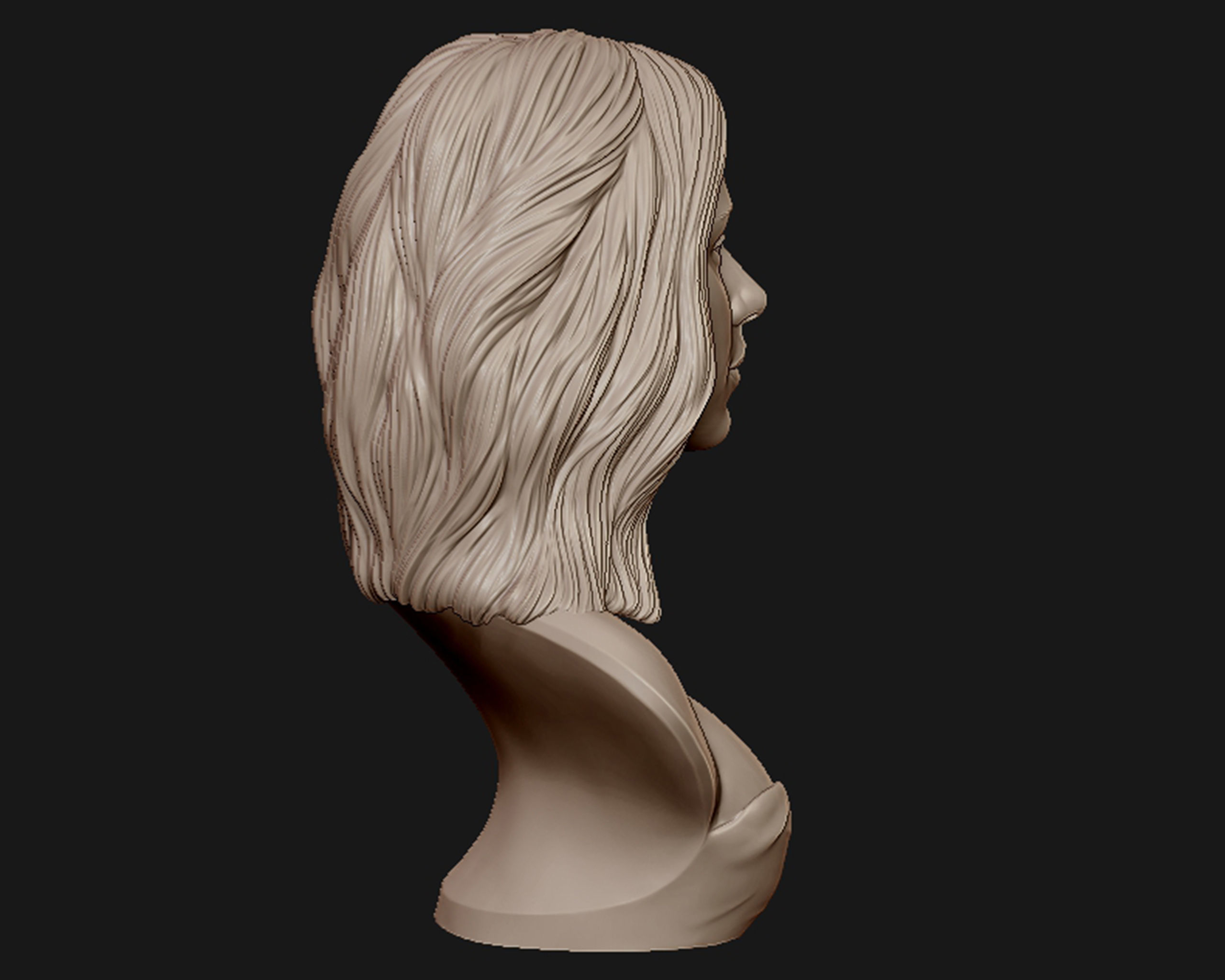 Scarlett Johansson portrait Sculpture 3D print model_9