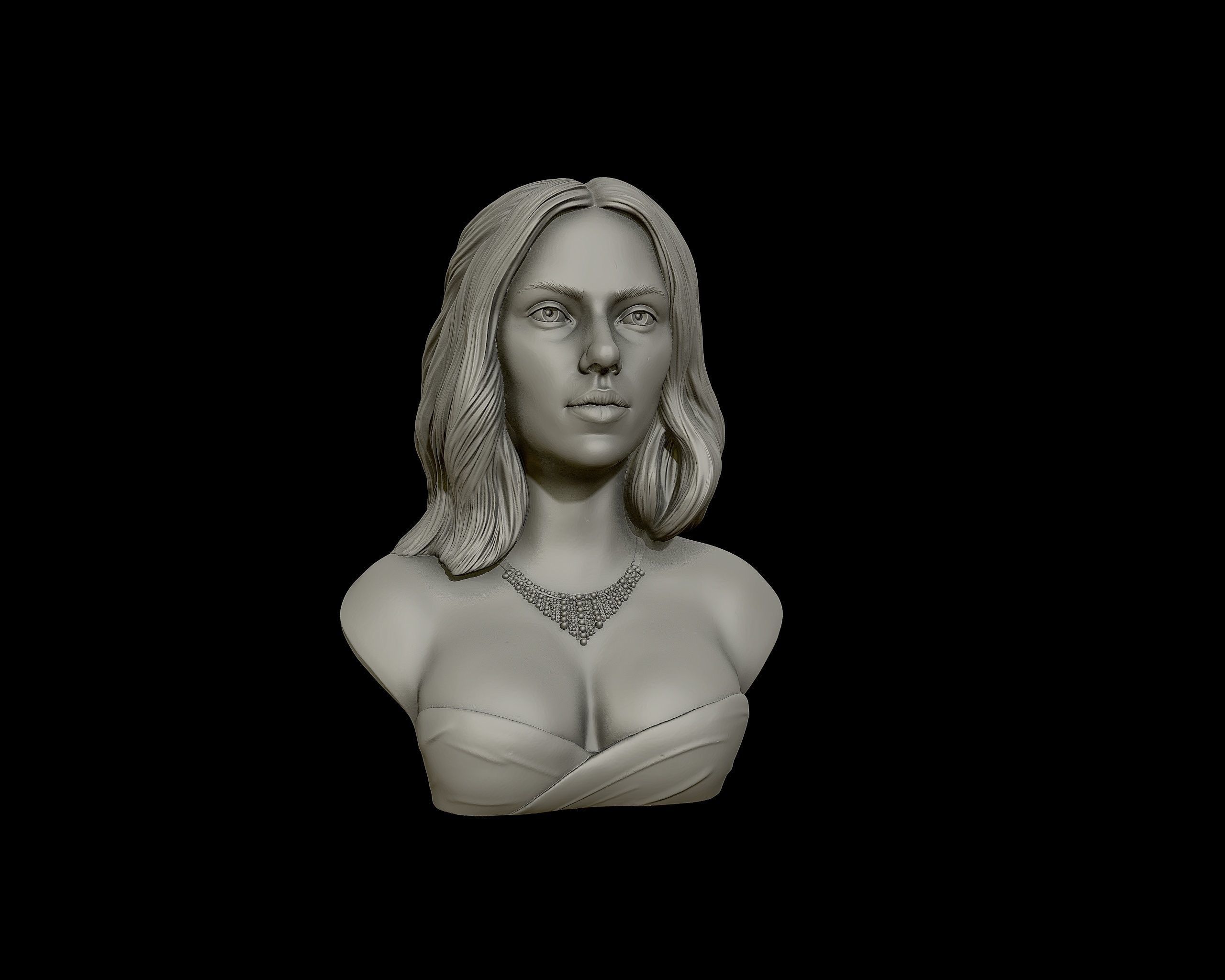 Scarlett Johansson portrait Sculpture 3D print model_27
