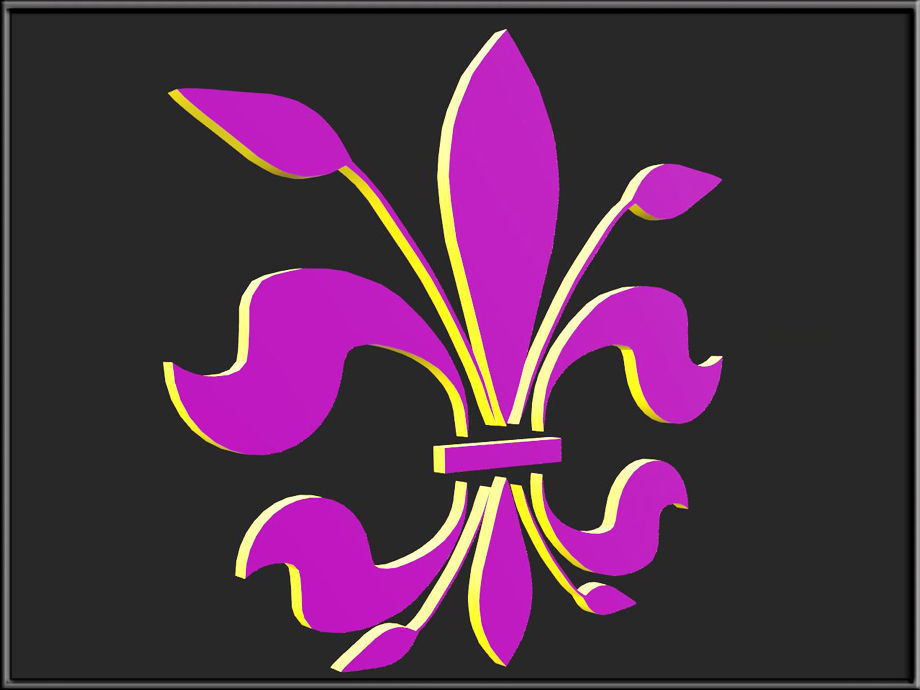 Fleur de lis 02 Low-poly 3D model_3