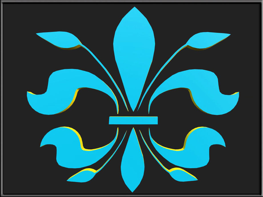 Fleur de lis 02 Low-poly 3D model_1