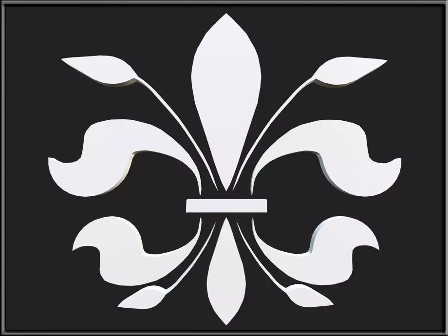 Fleur de lis 02 Low-poly 3D model_0