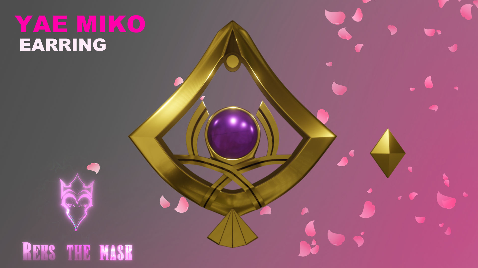 Yae Miko earrings and hair accessory 3D print file 3D print model_4