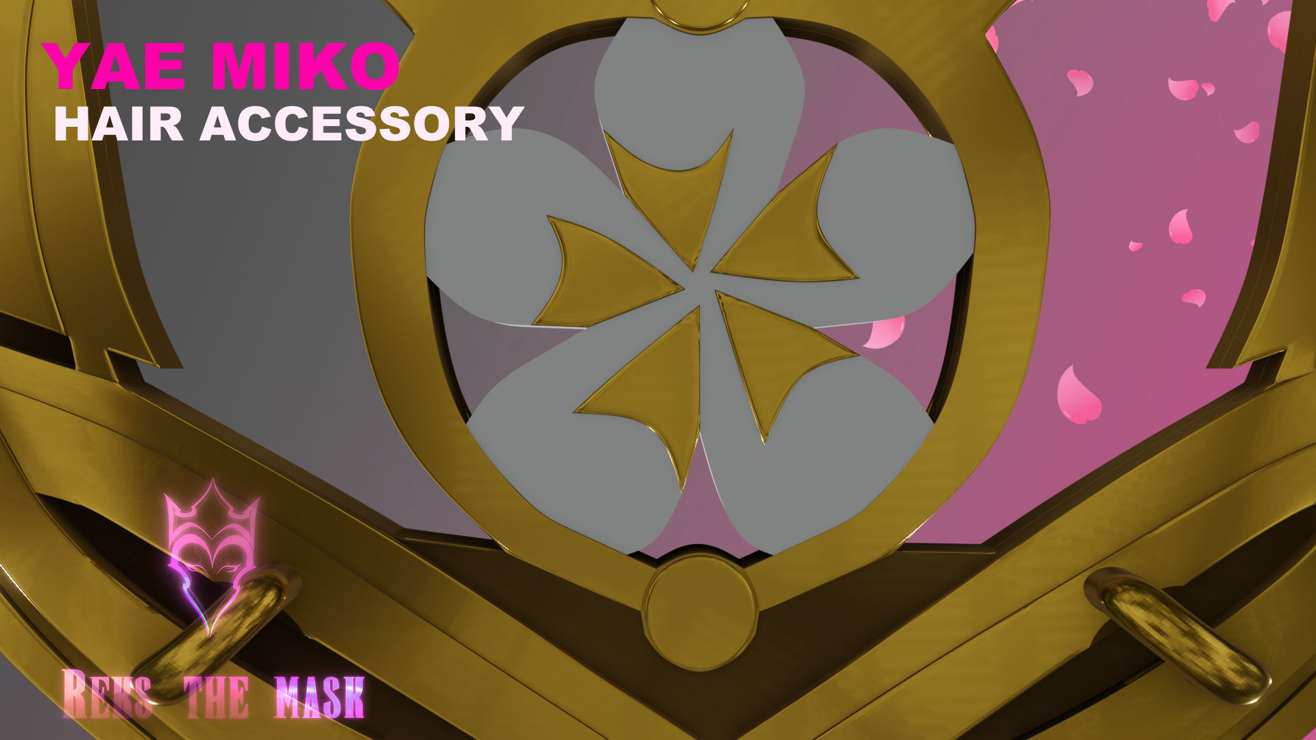 Yae Miko earrings and hair accessory 3D print file 3D print model_9