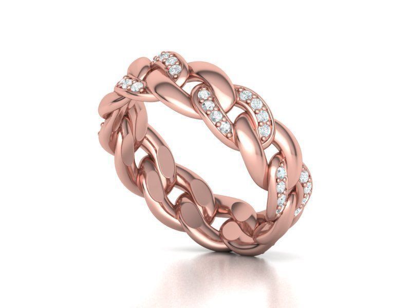 DIAMOND Cuban Link Heavy Chain Ring 7mm Wide 10US Size 3dmodel 3D print model_15