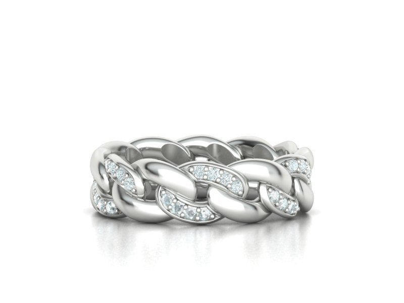 DIAMOND Cuban Link Heavy Chain Ring 7mm Wide 10US Size 3dmodel 3D print model_4