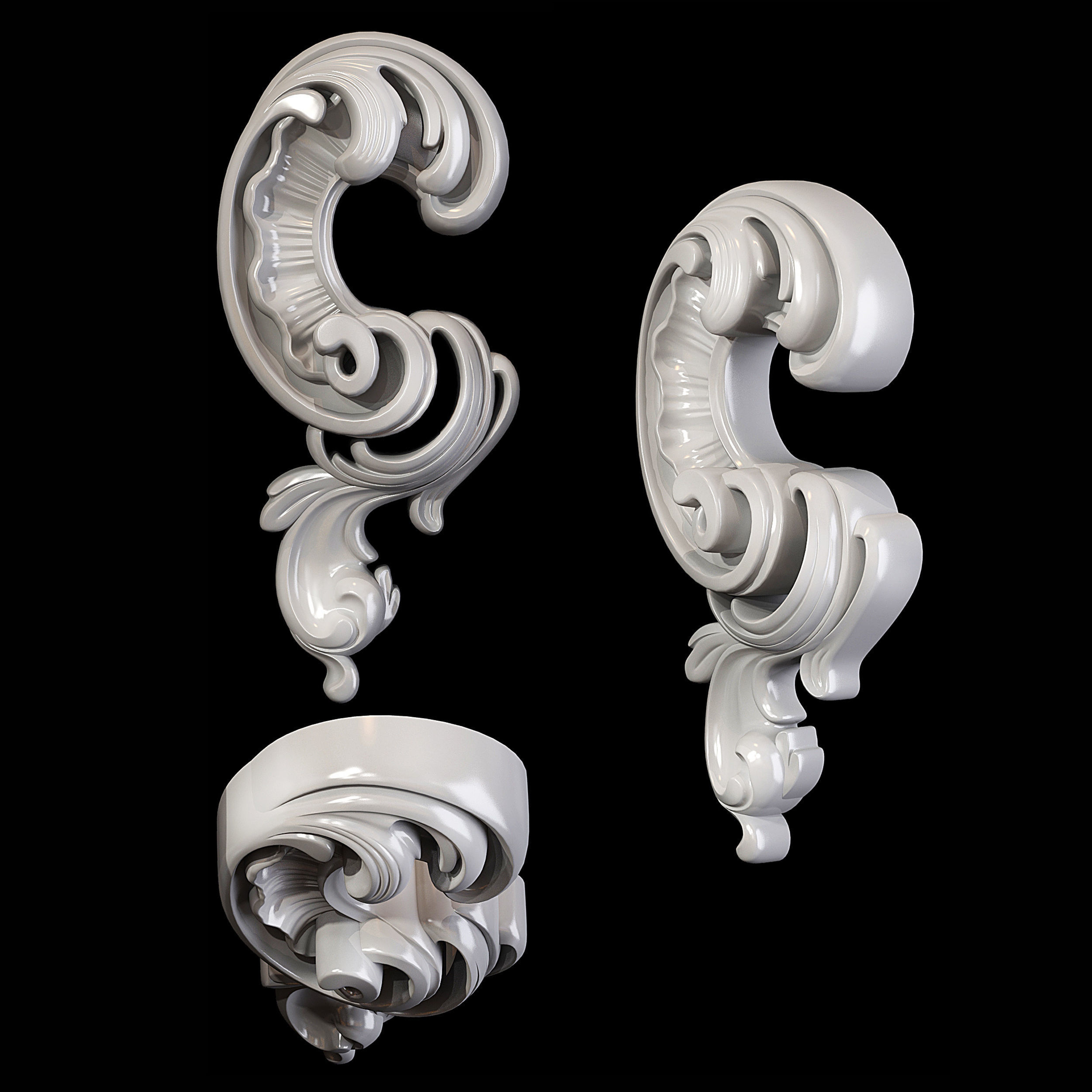 Classic carved 082 3D model_4