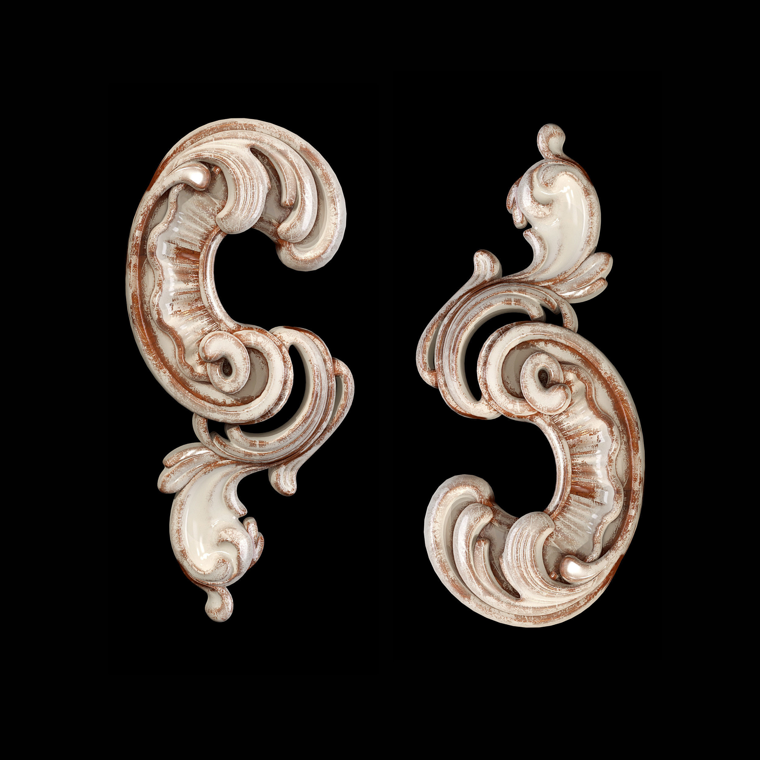 Classic carved 082 3D model_3