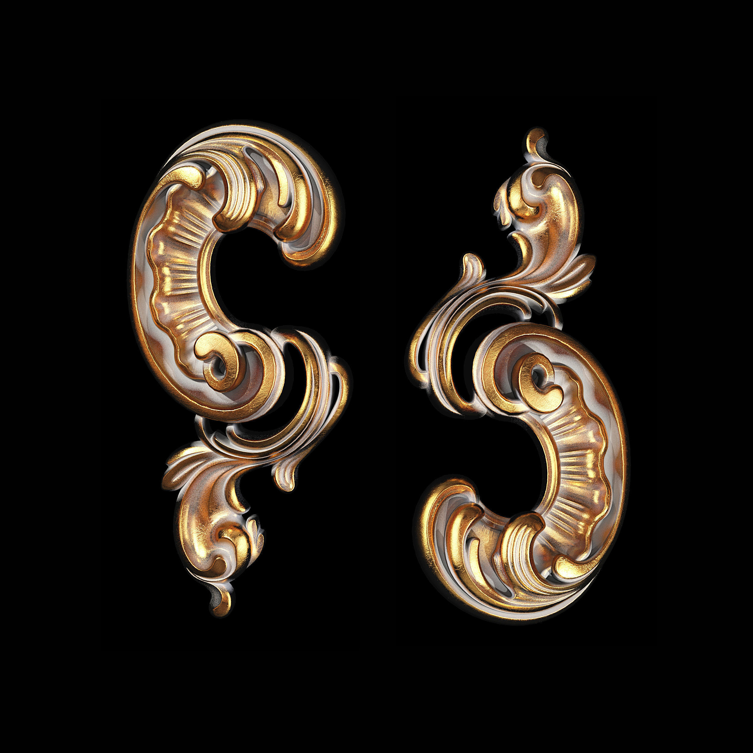 Classic carved 082 3D model_1