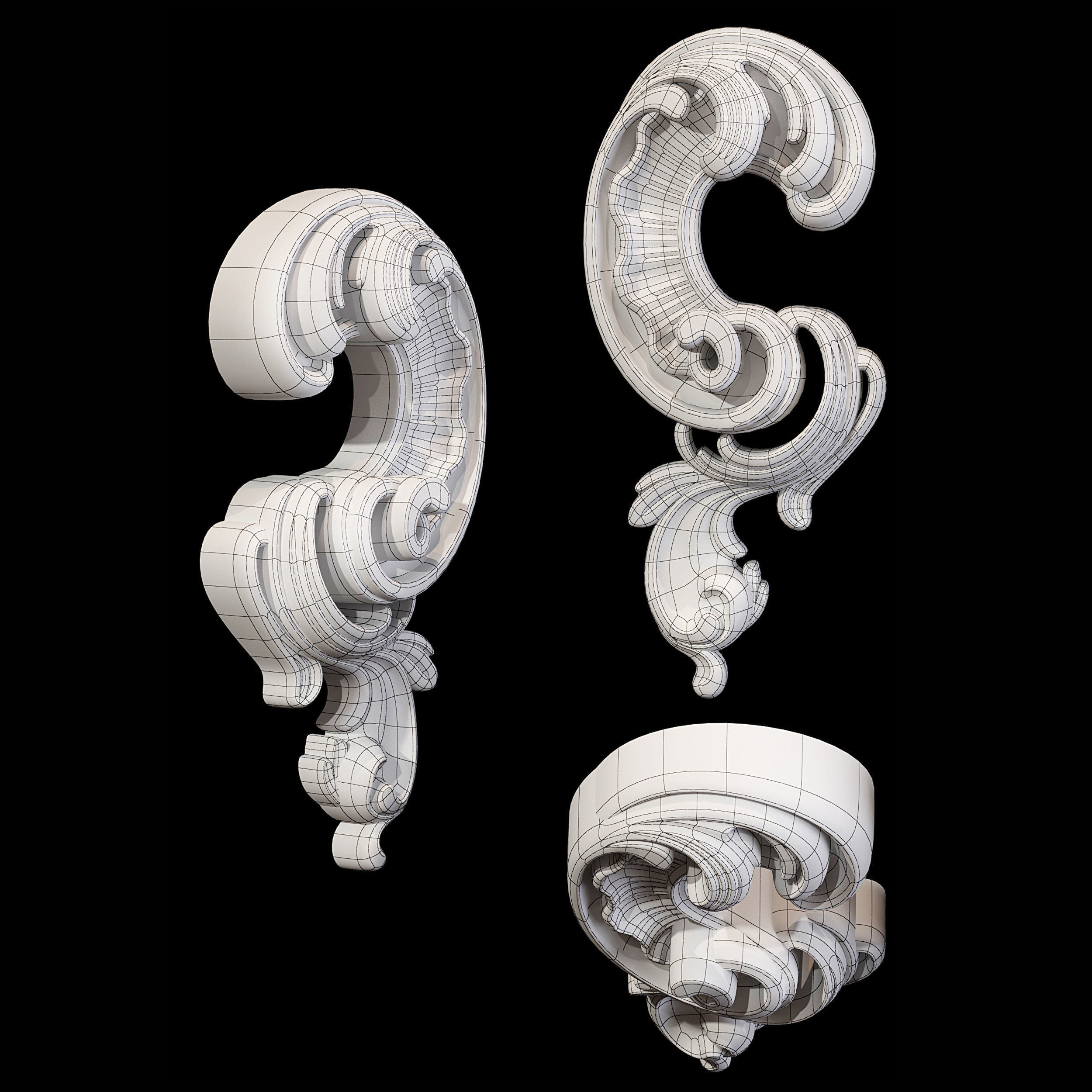 Classic carved 082 3D model_5