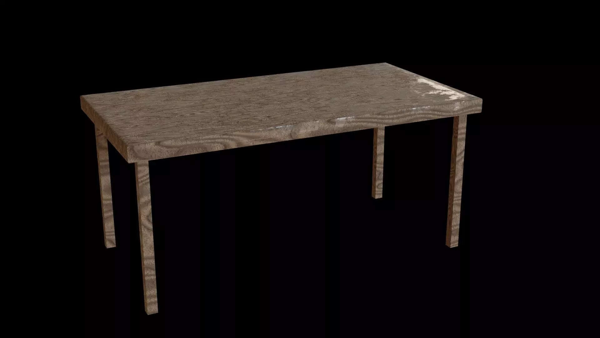 Wood Table Free 3D model_0