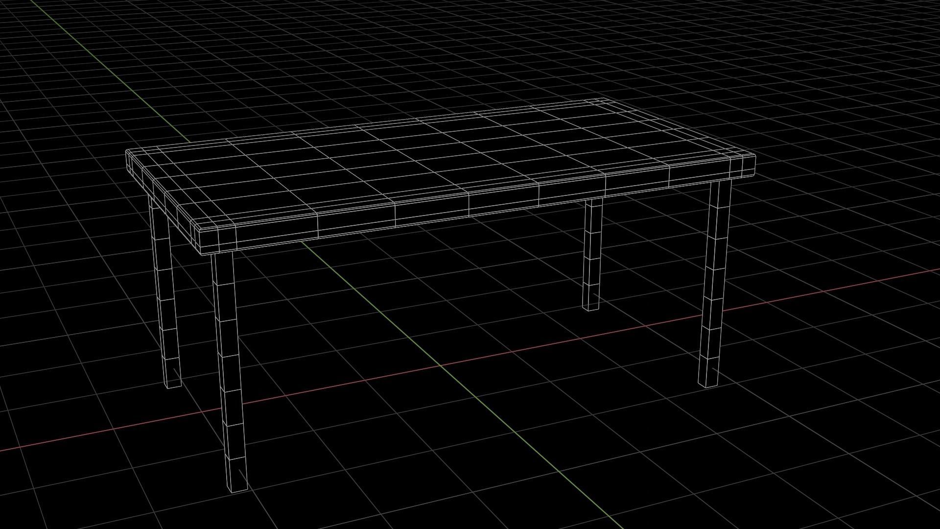 Wood Table Free 3D model_1