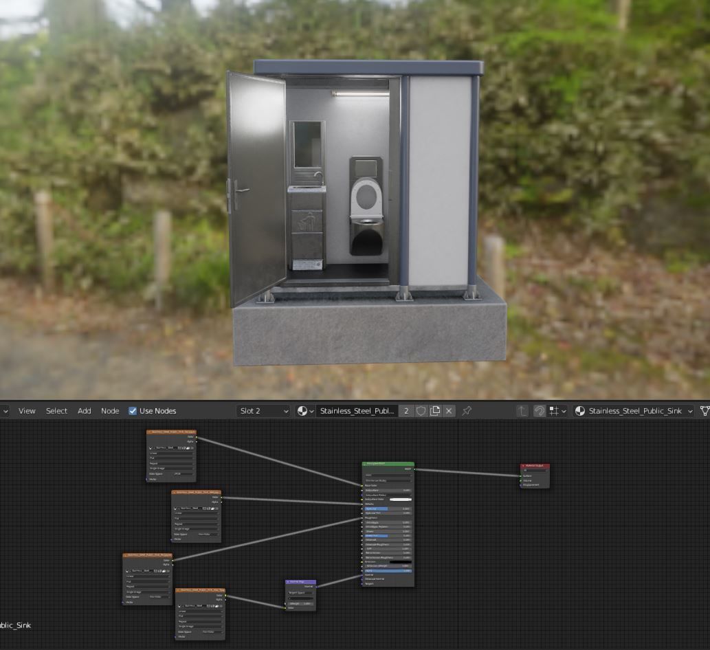 Public Toilet Version 3 - Interior Low-poly 3D model_6