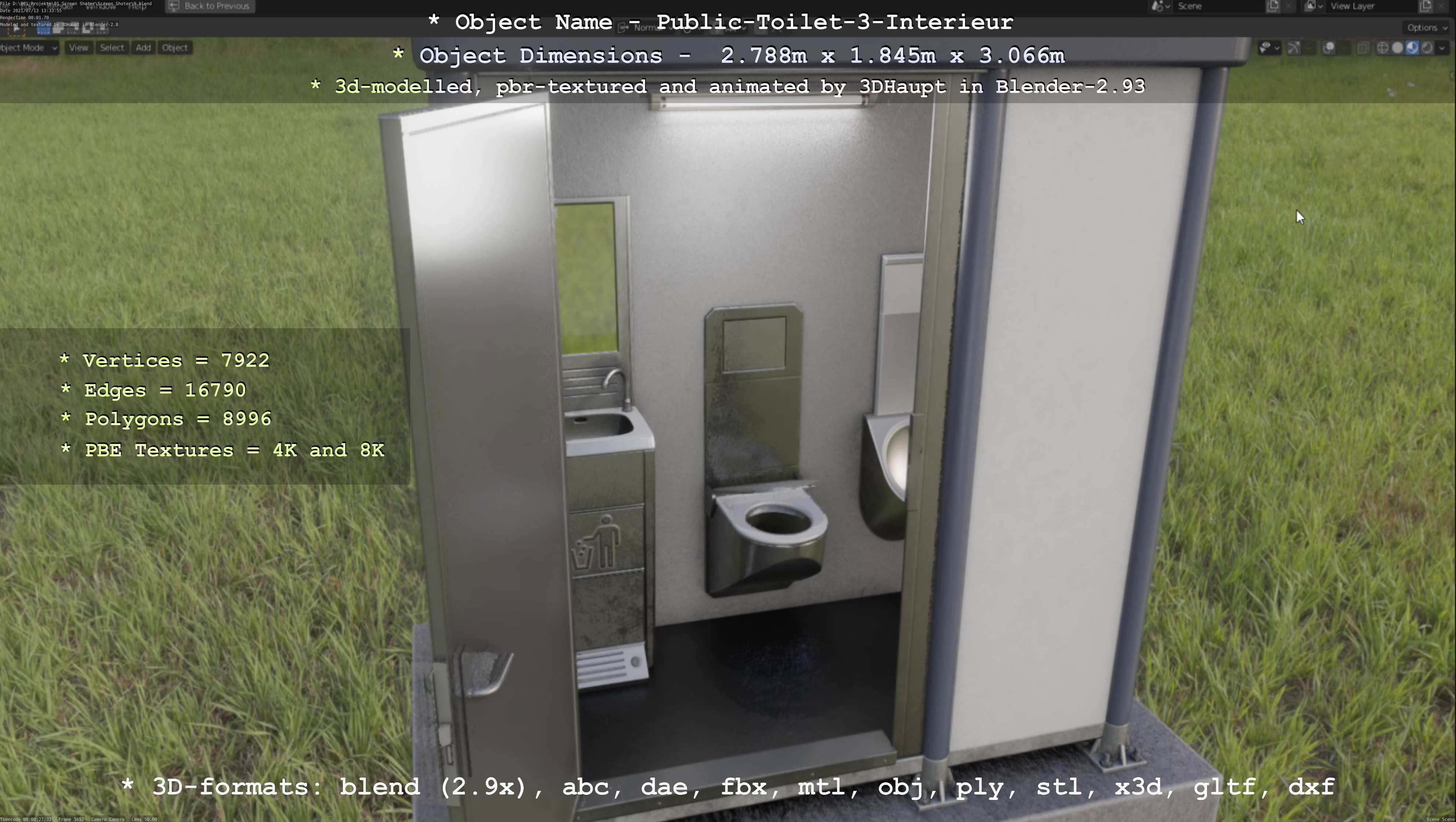 Public Toilet Version 3 - Interior Low-poly 3D model_53