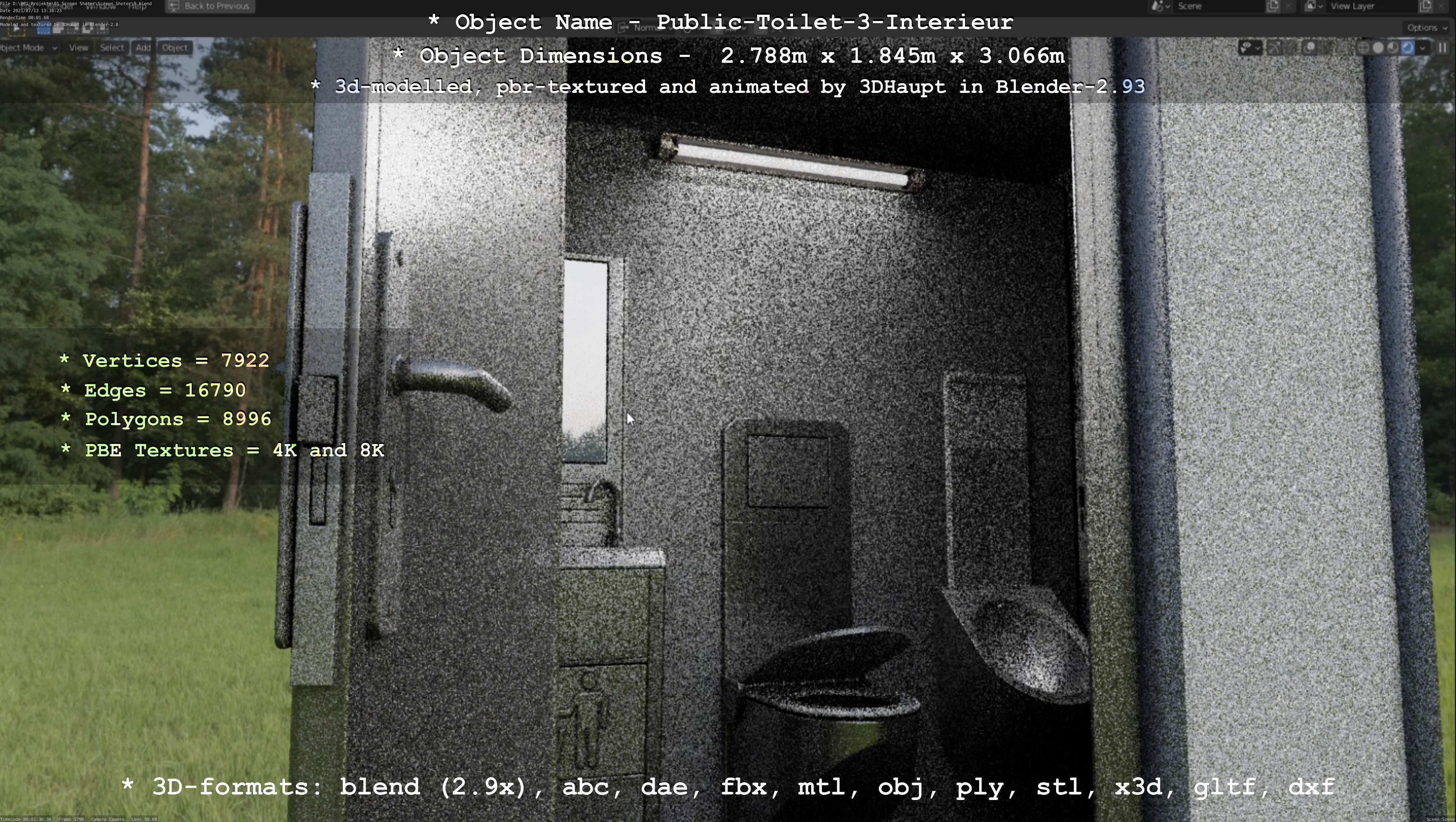 Public Toilet Version 3 - Interior Low-poly 3D model_83