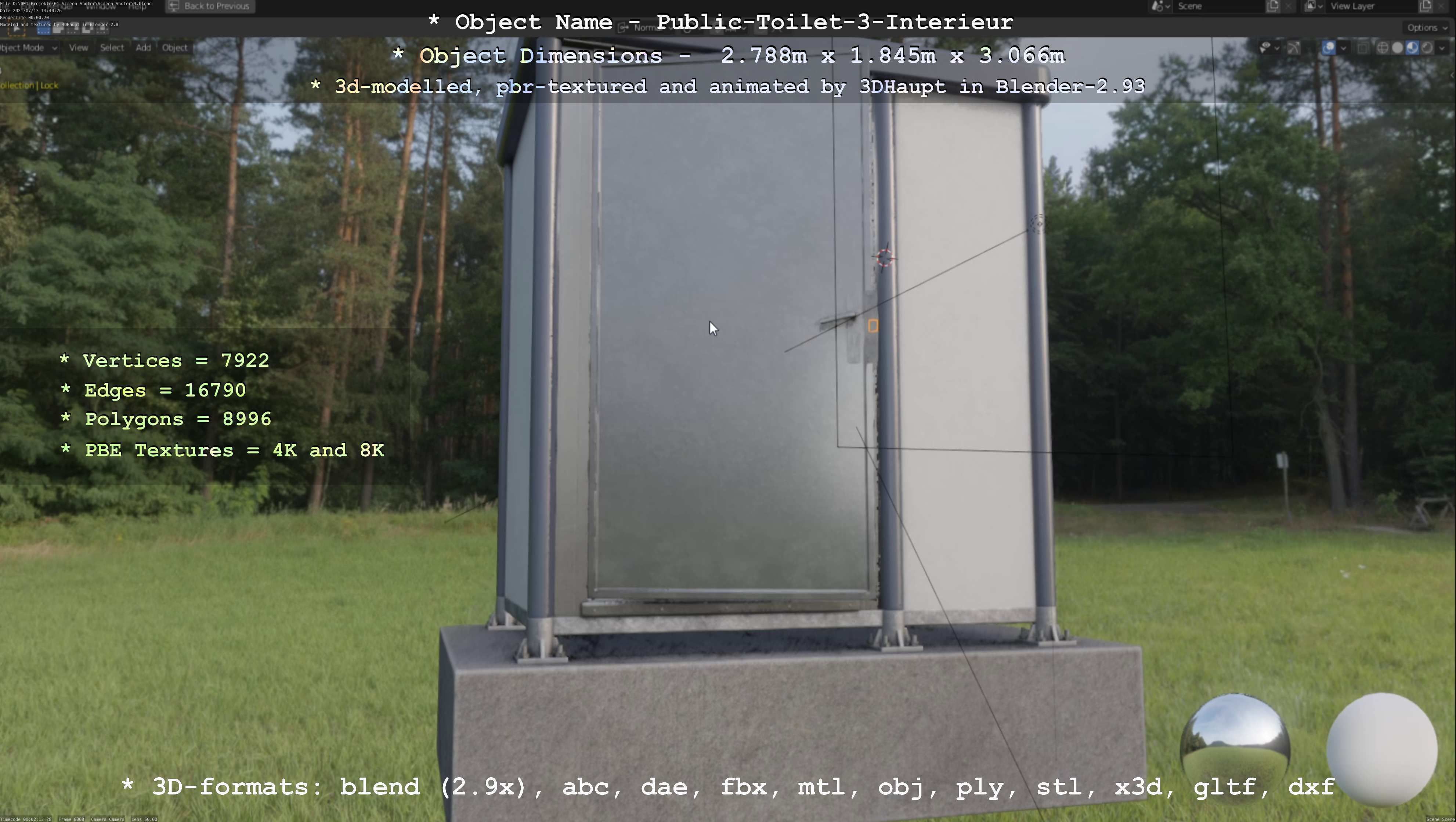 Public Toilet Version 3 - Interior Low-poly 3D model_42