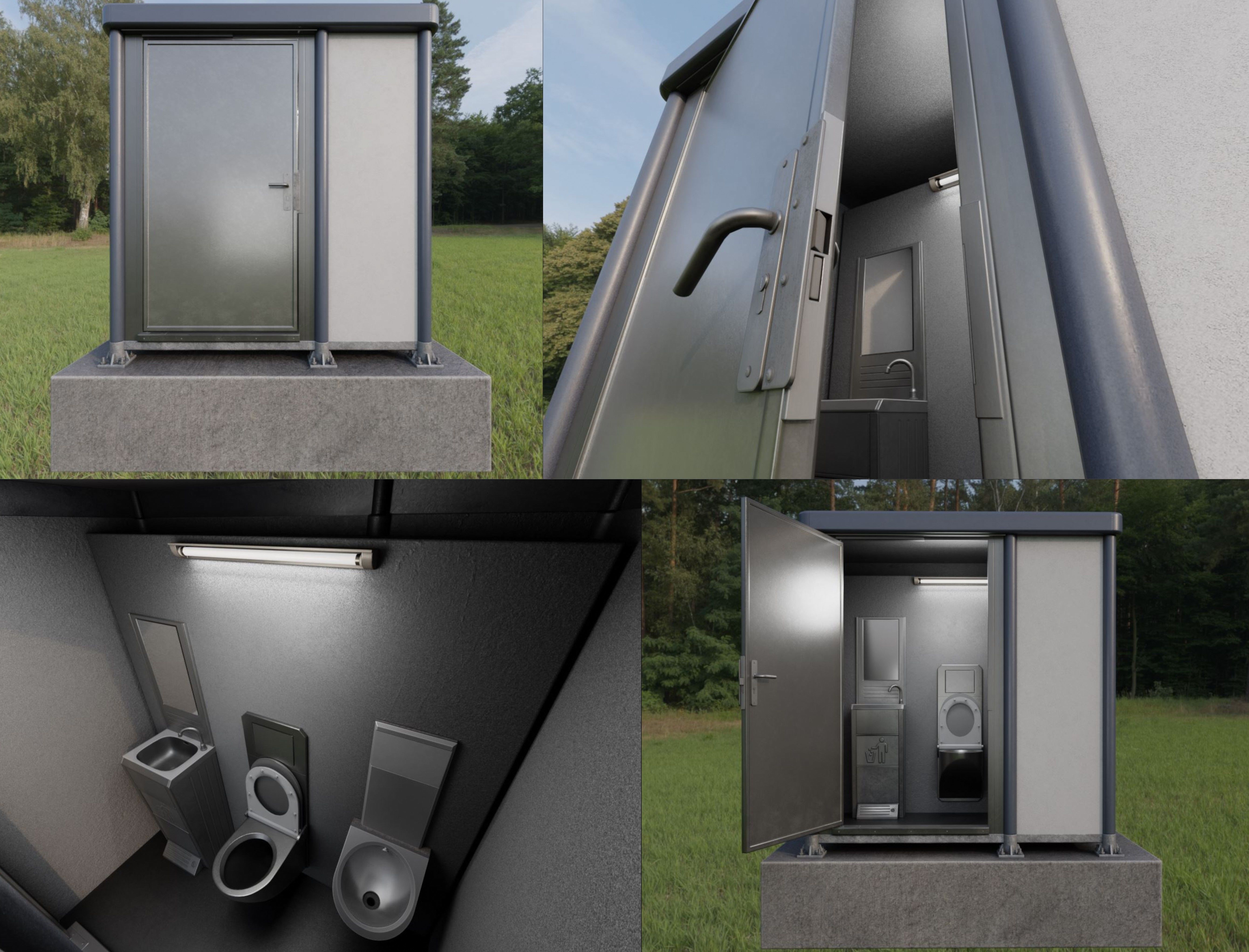 Public Toilet Version 3 - Interior Low-poly 3D model_24