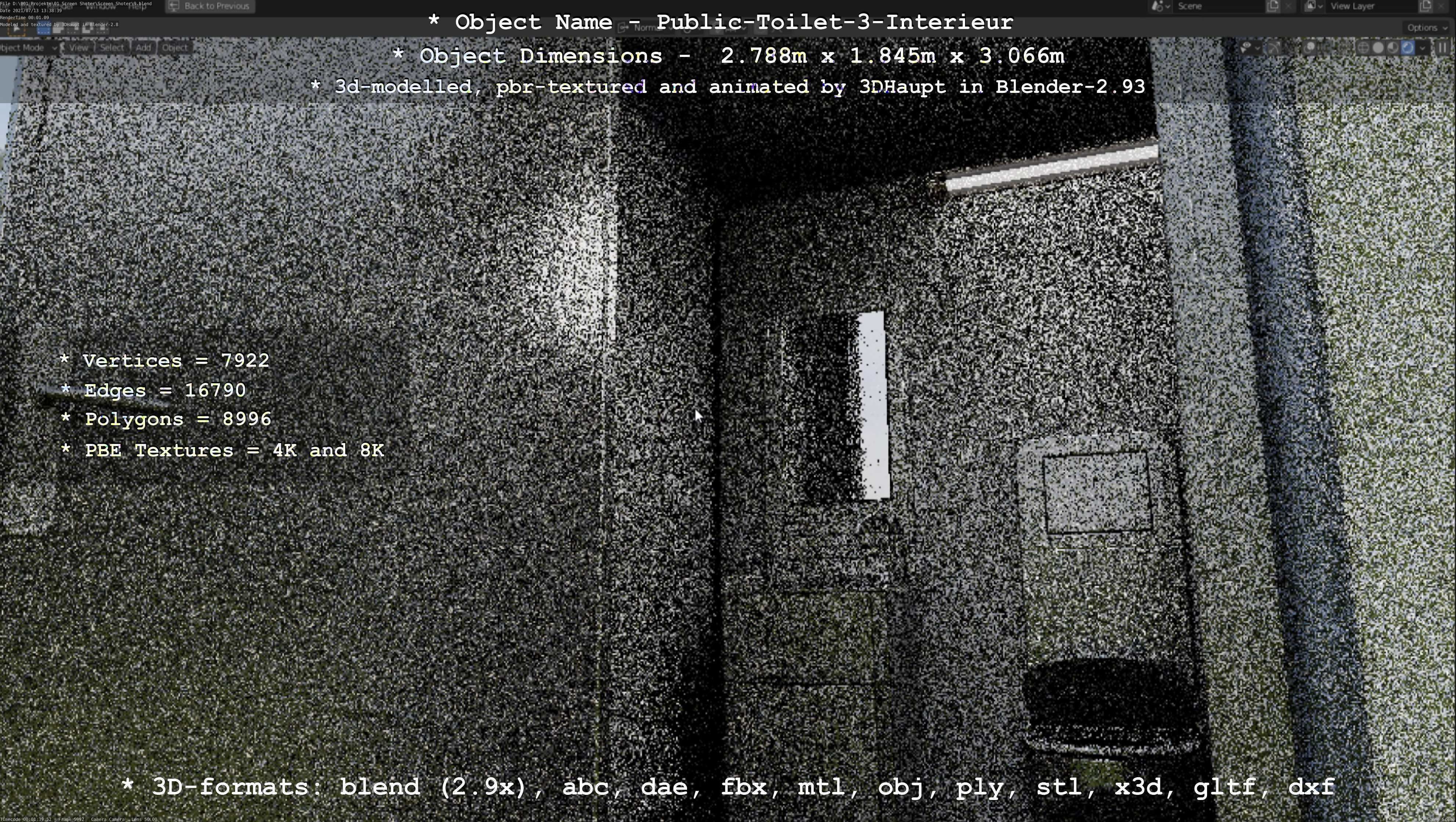 Public Toilet Version 3 - Interior Low-poly 3D model_106