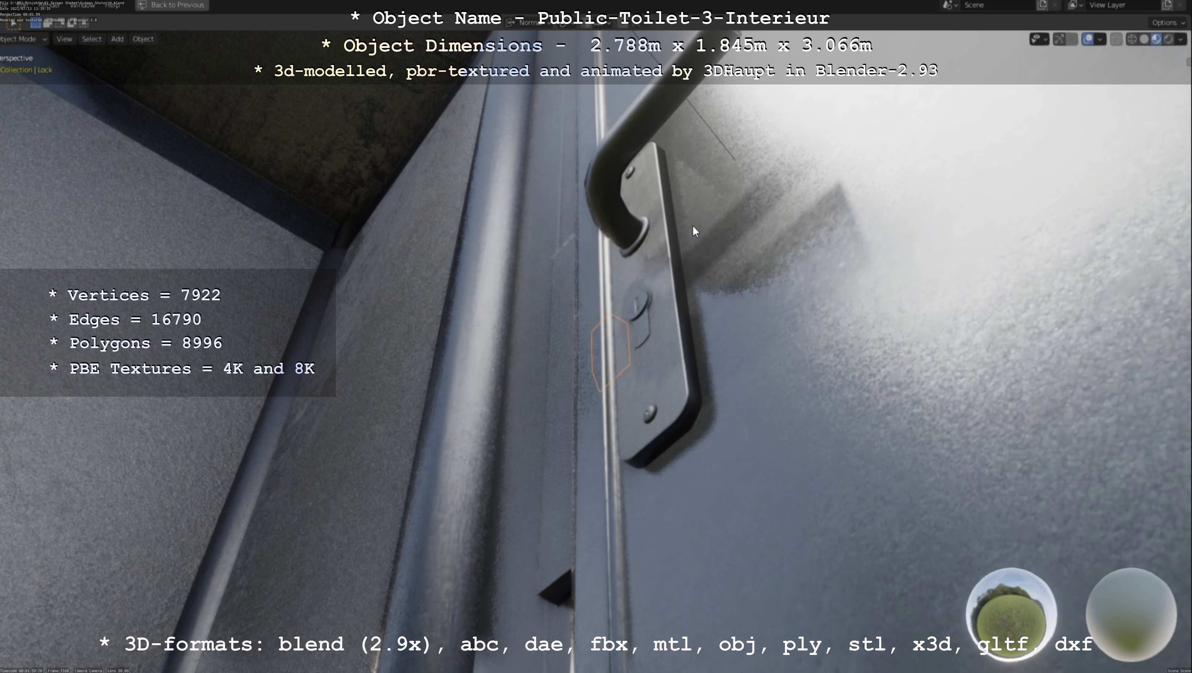 Public Toilet Version 3 - Interior Low-poly 3D model_30