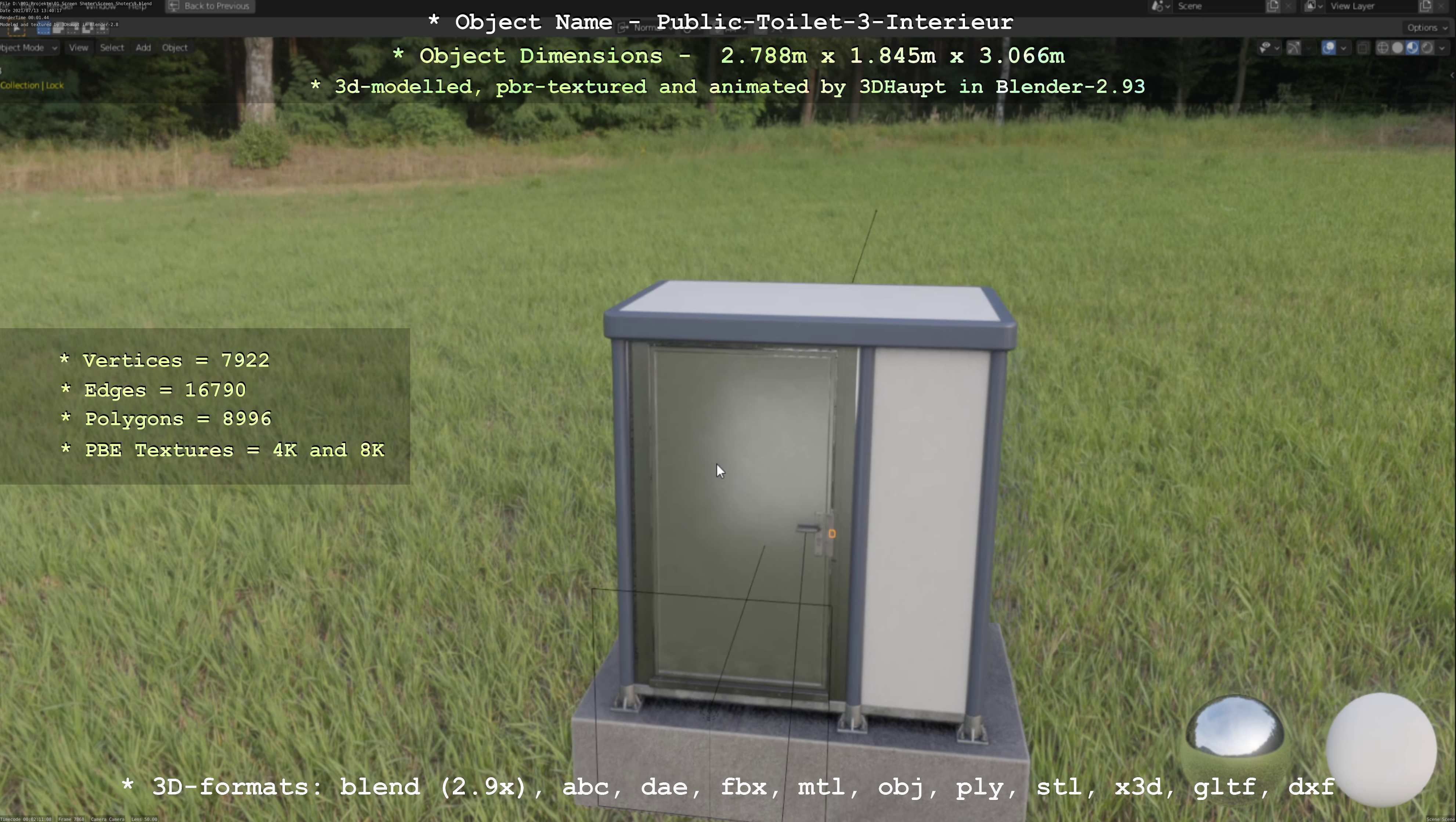 Public Toilet Version 3 - Interior Low-poly 3D model_38