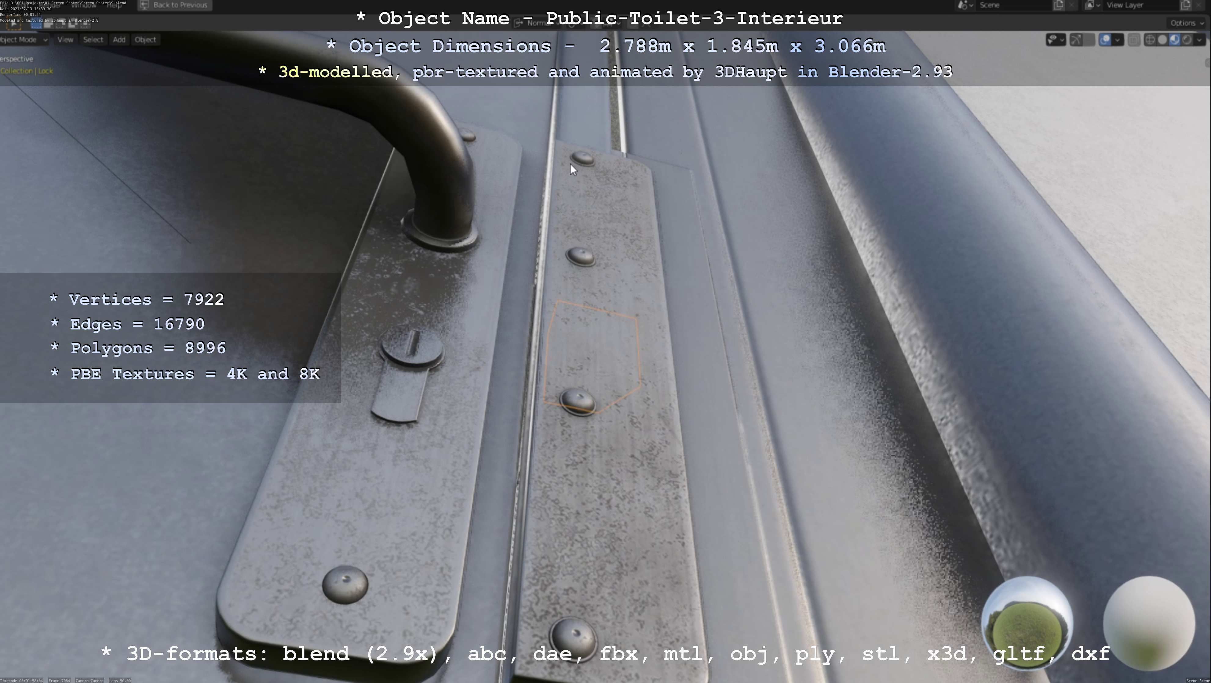 Public Toilet Version 3 - Interior Low-poly 3D model_31