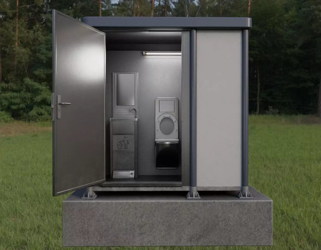 Public Toilet Version 3 - Interior Low-poly 3D model_0