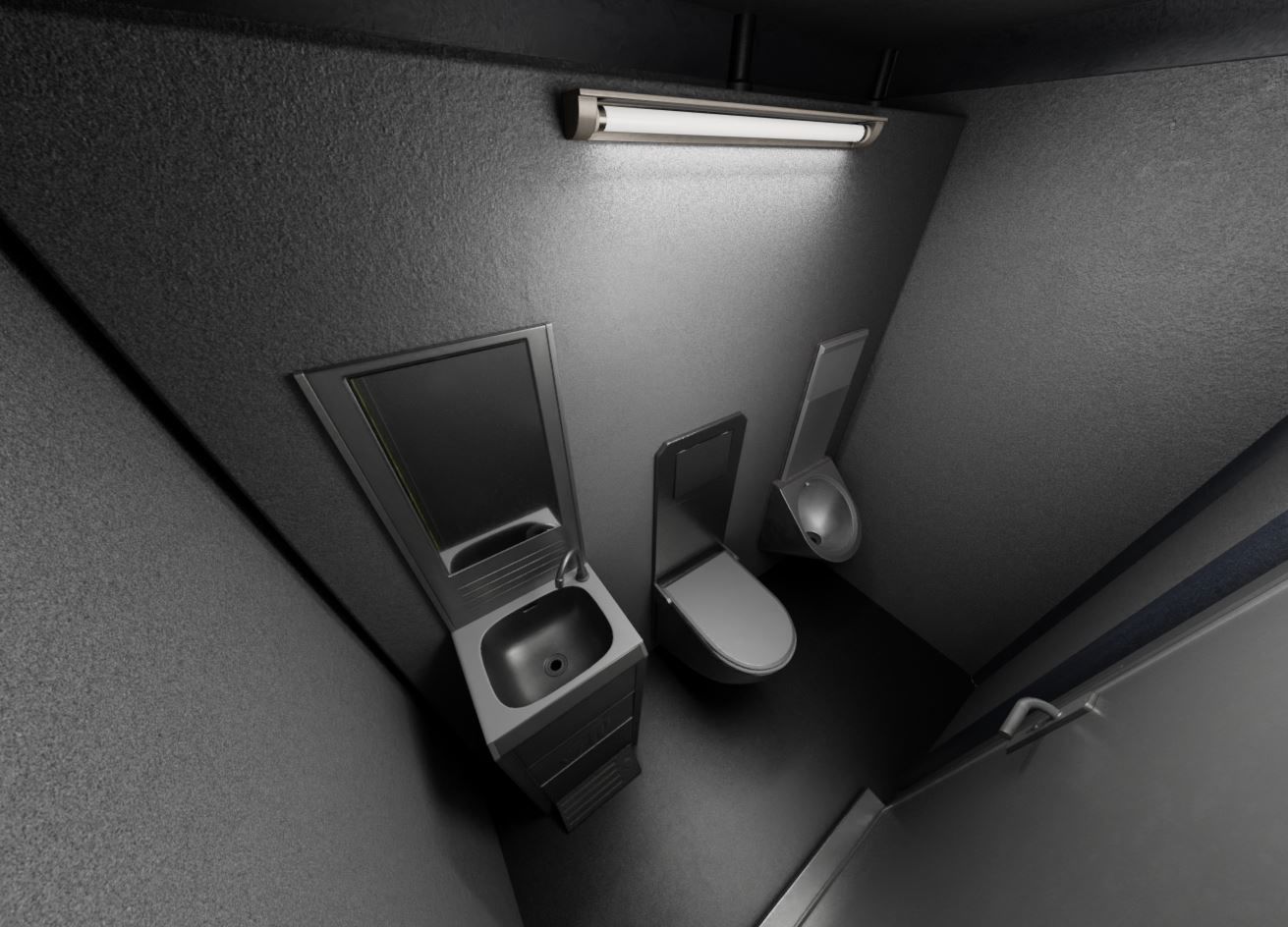 Public Toilet Version 3 - Interior Low-poly 3D model_16
