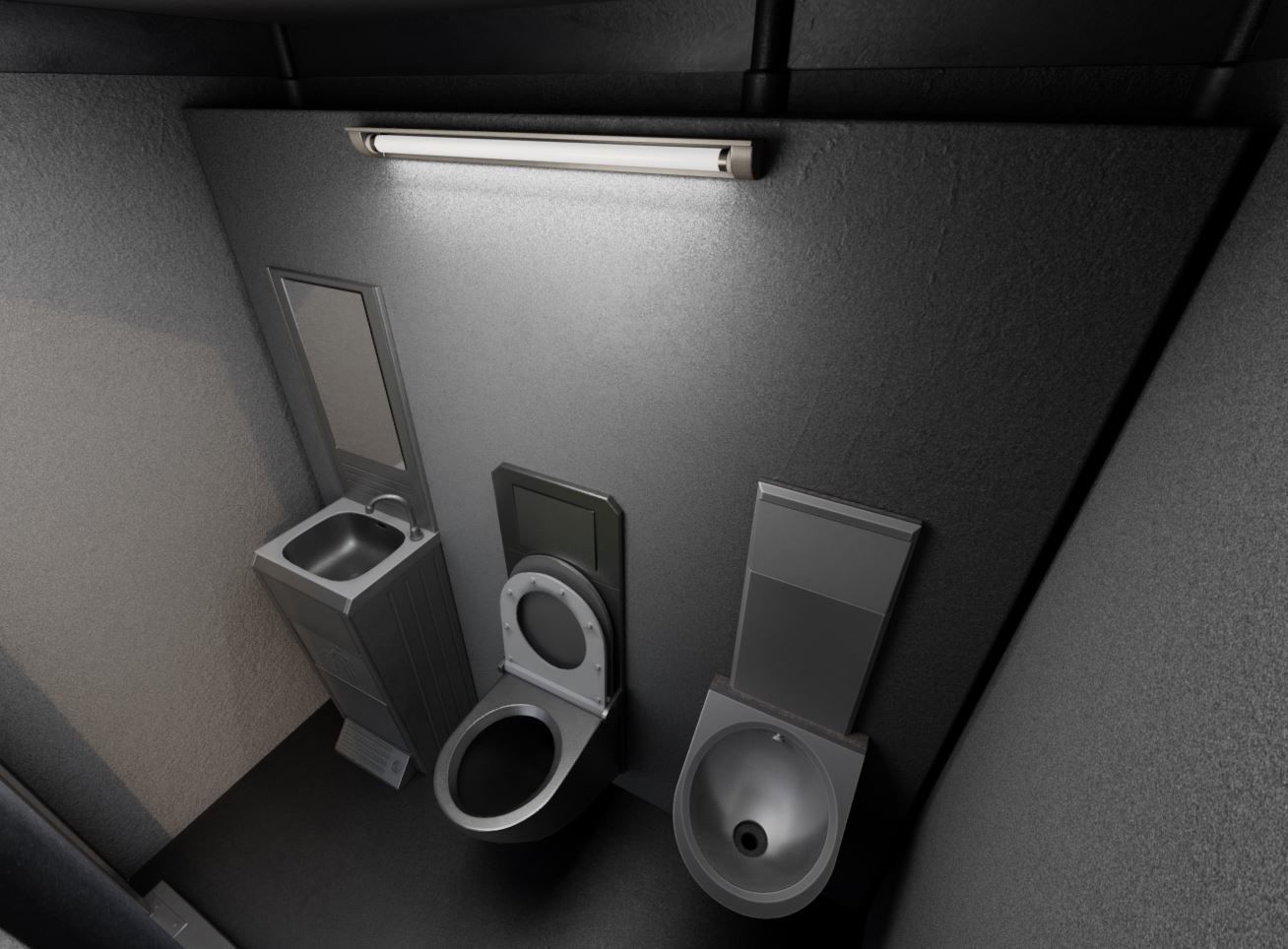 Public Toilet Version 3 - Interior Low-poly 3D model_12