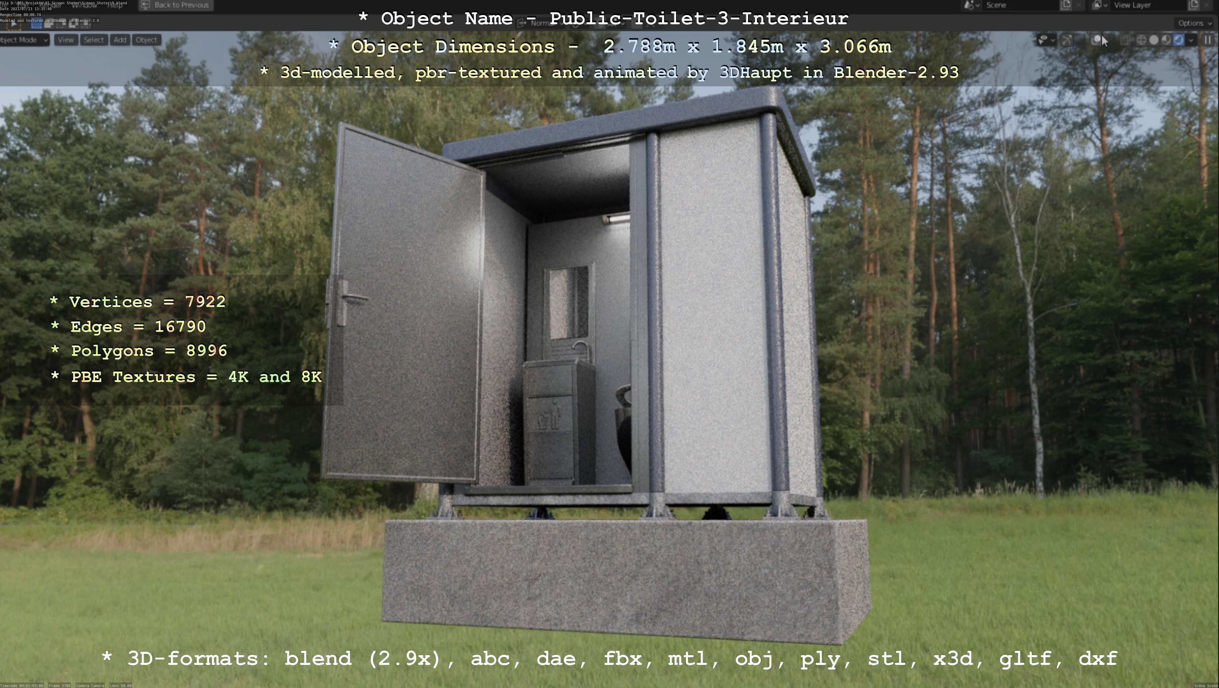 Public Toilet Version 3 - Interior Low-poly 3D model_70