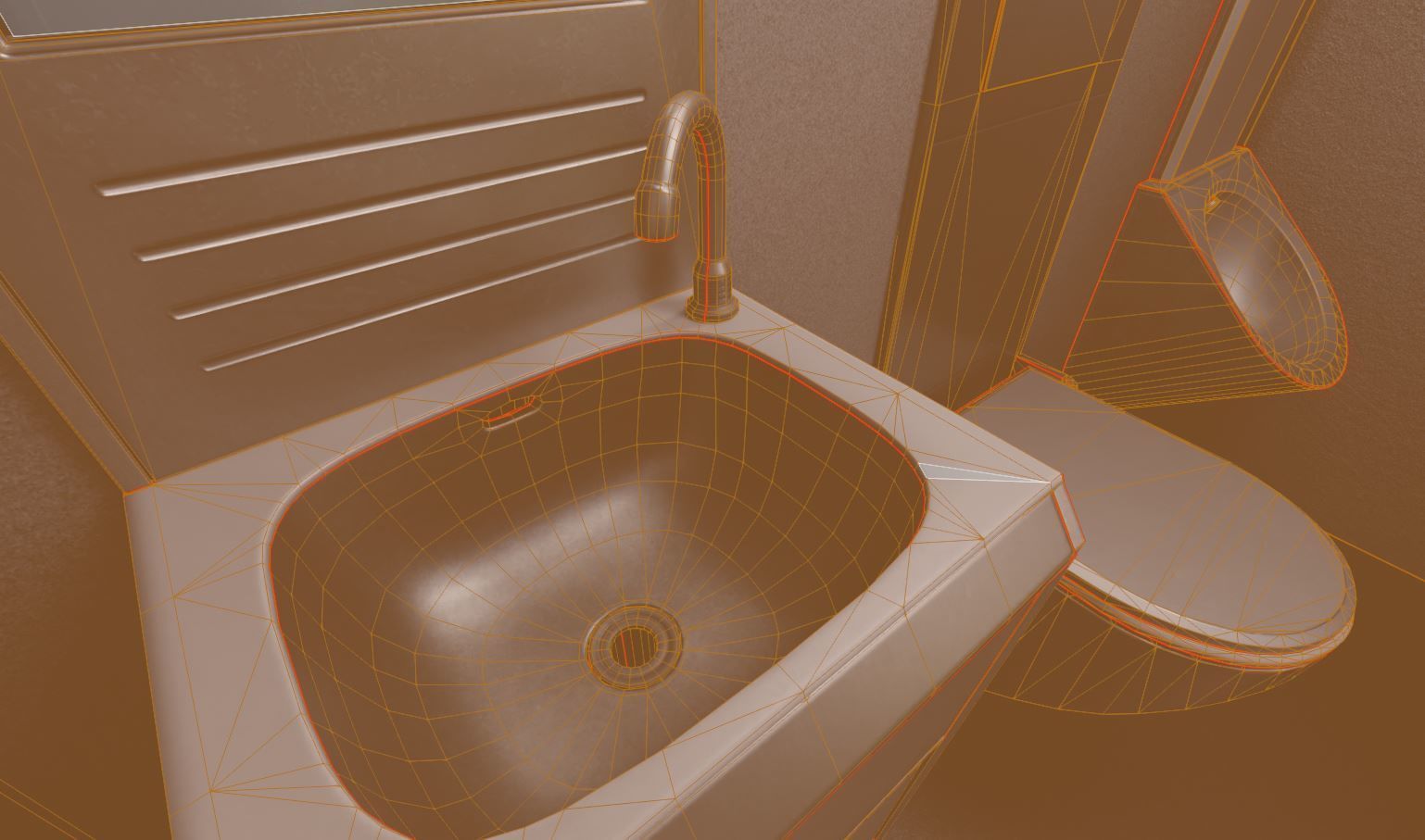 Public Toilet Version 3 - Interior Low-poly 3D model_23