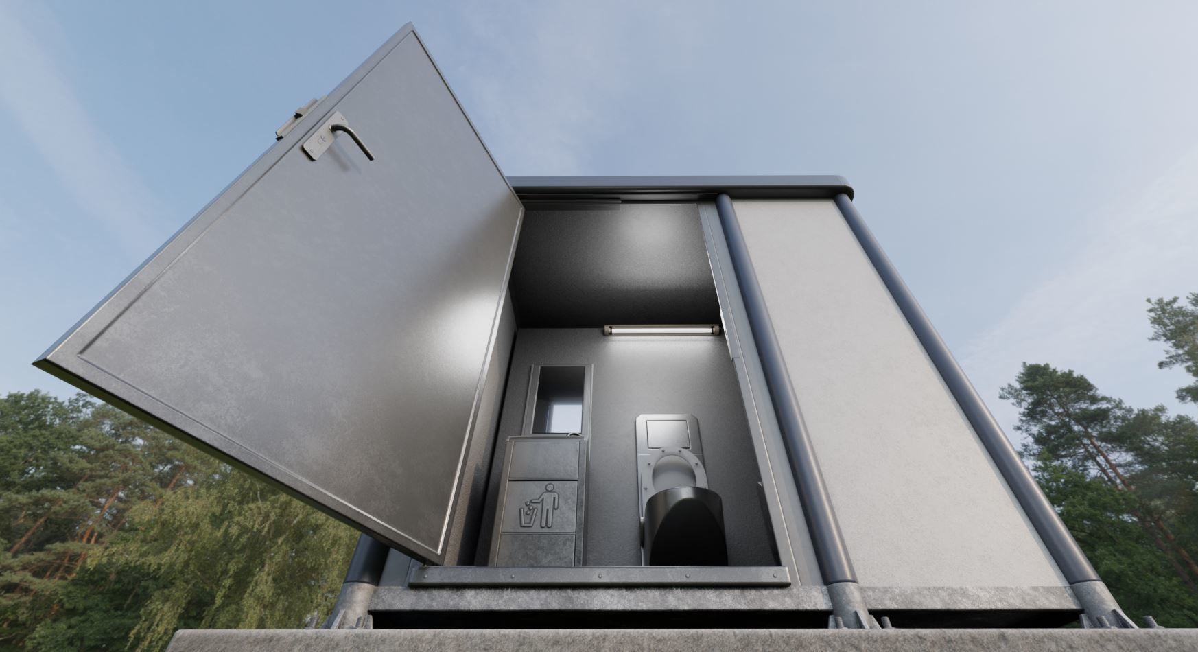 Public Toilet Version 3 - Interior Low-poly 3D model_7