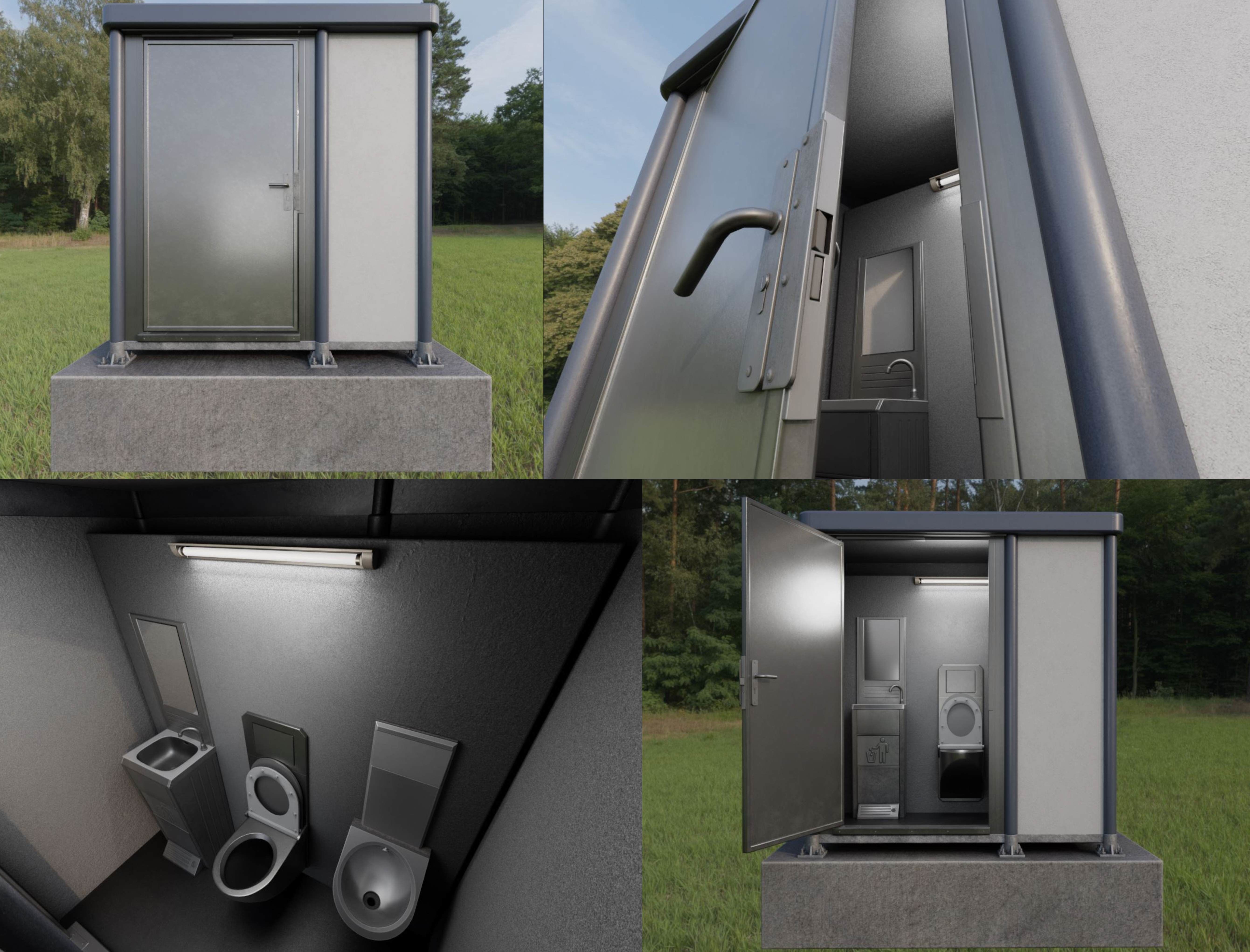 Public Toilet Version 3 - Interior Low-poly 3D model_2