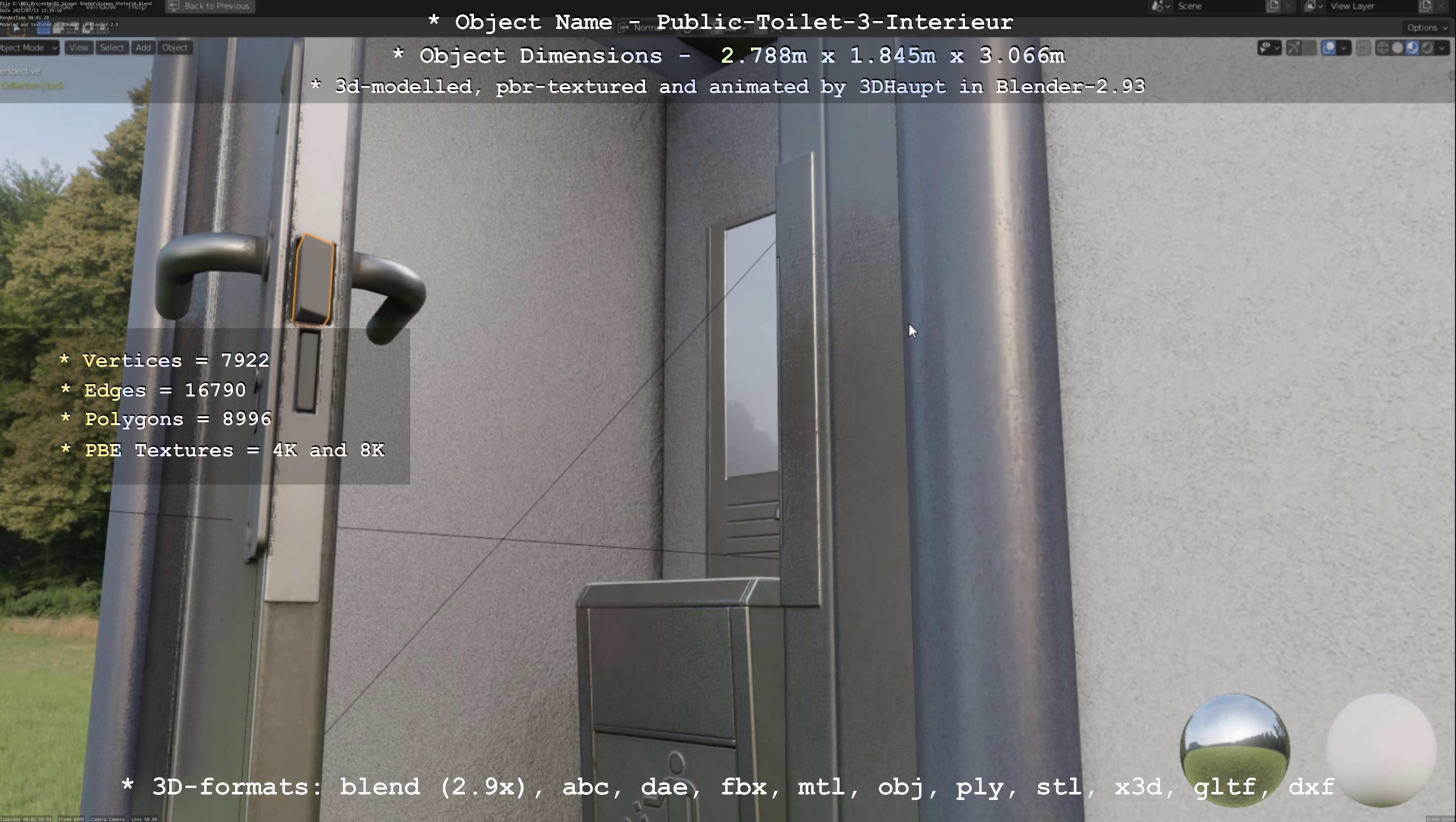 Public Toilet Version 3 - Interior Low-poly 3D model_97