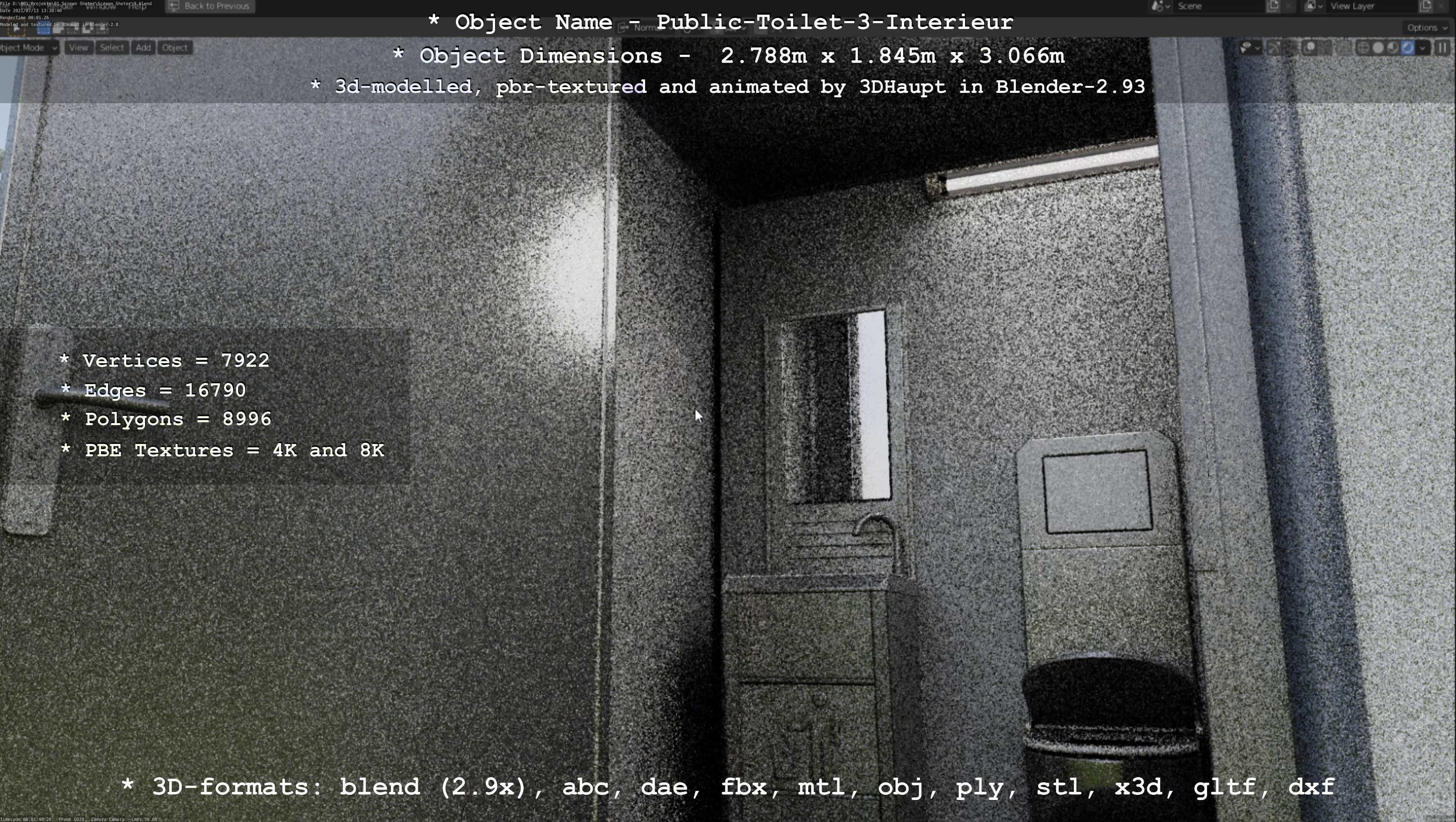 Public Toilet Version 3 - Interior Low-poly 3D model_84