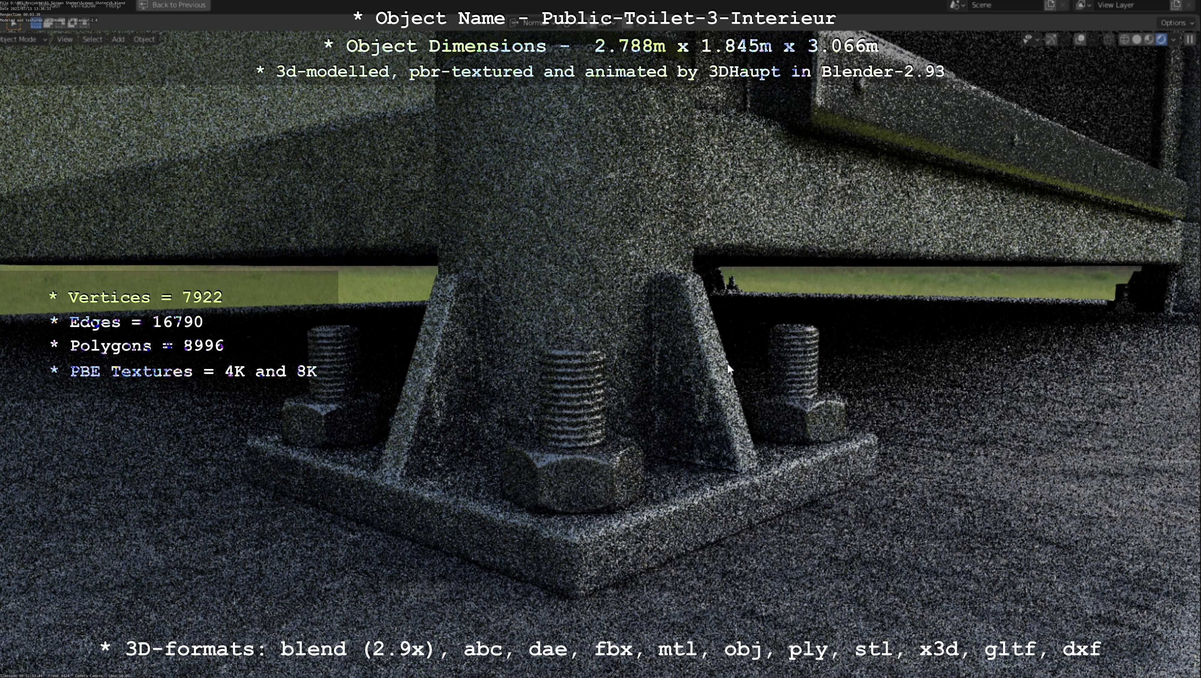 Public Toilet Version 3 - Interior Low-poly 3D model_79