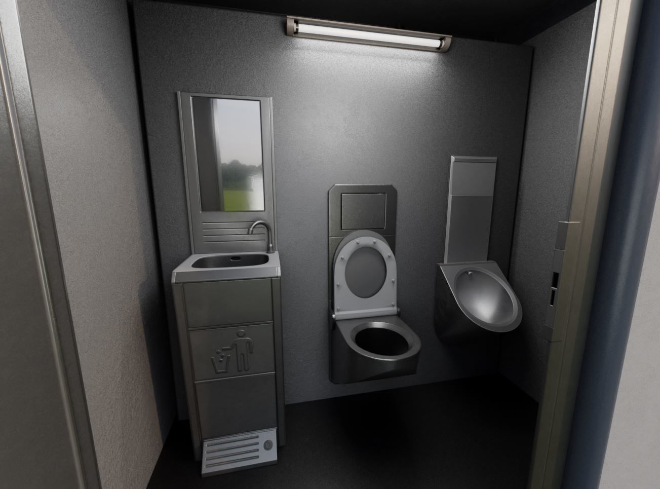 Public Toilet Version 3 - Interior Low-poly 3D model_21