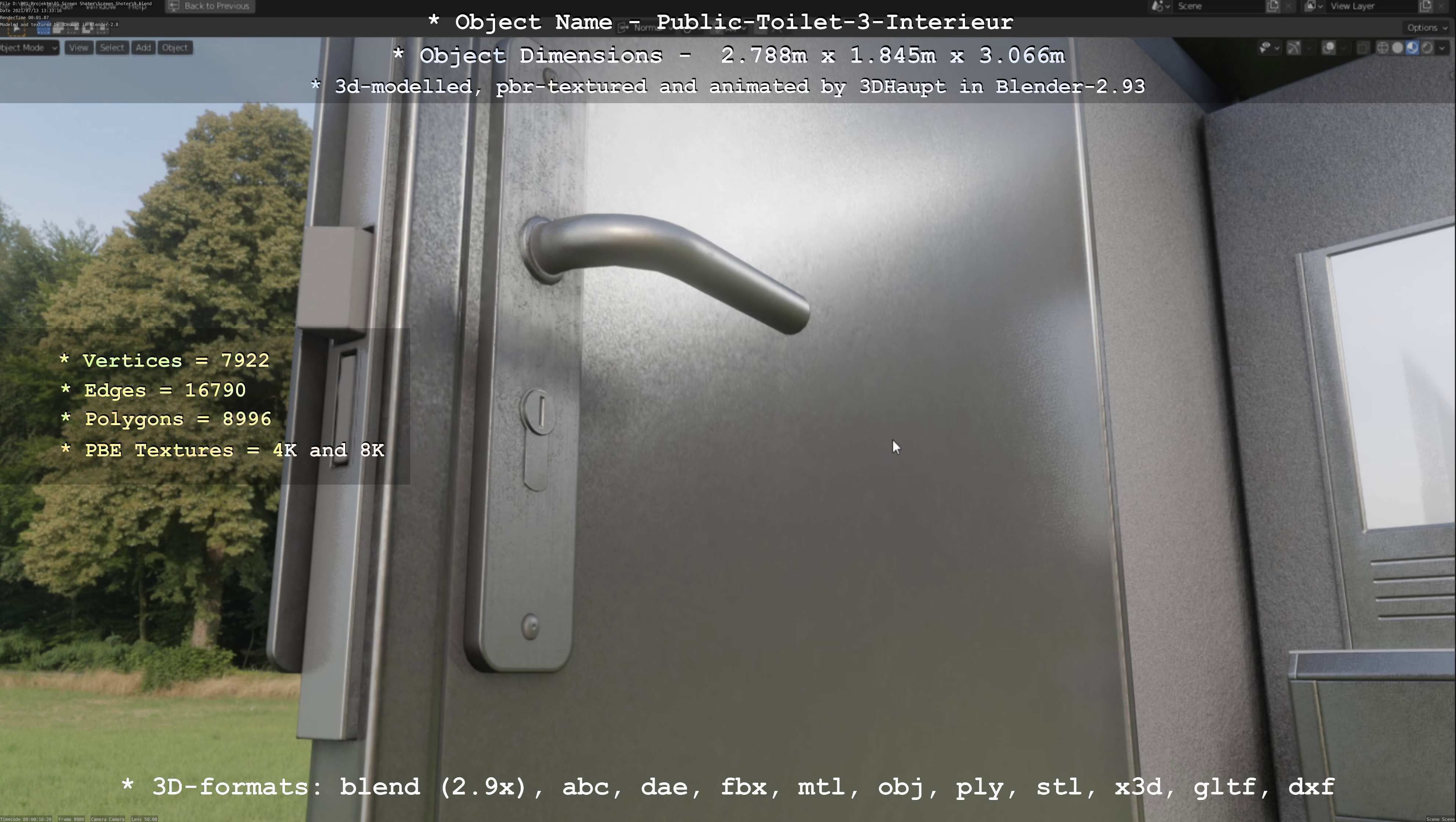 Public Toilet Version 3 - Interior Low-poly 3D model_51