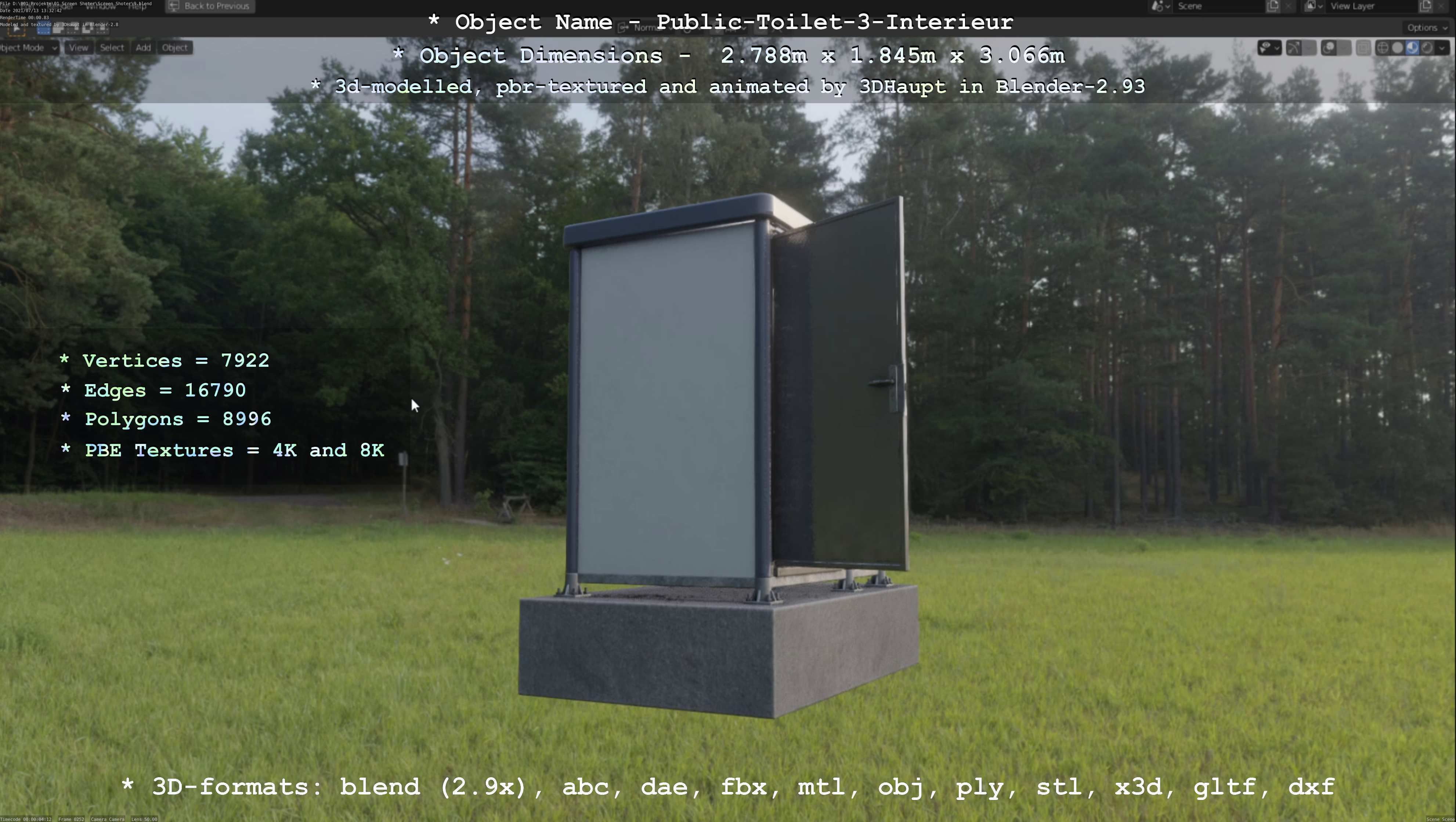 Public Toilet Version 3 - Interior Low-poly 3D model_45