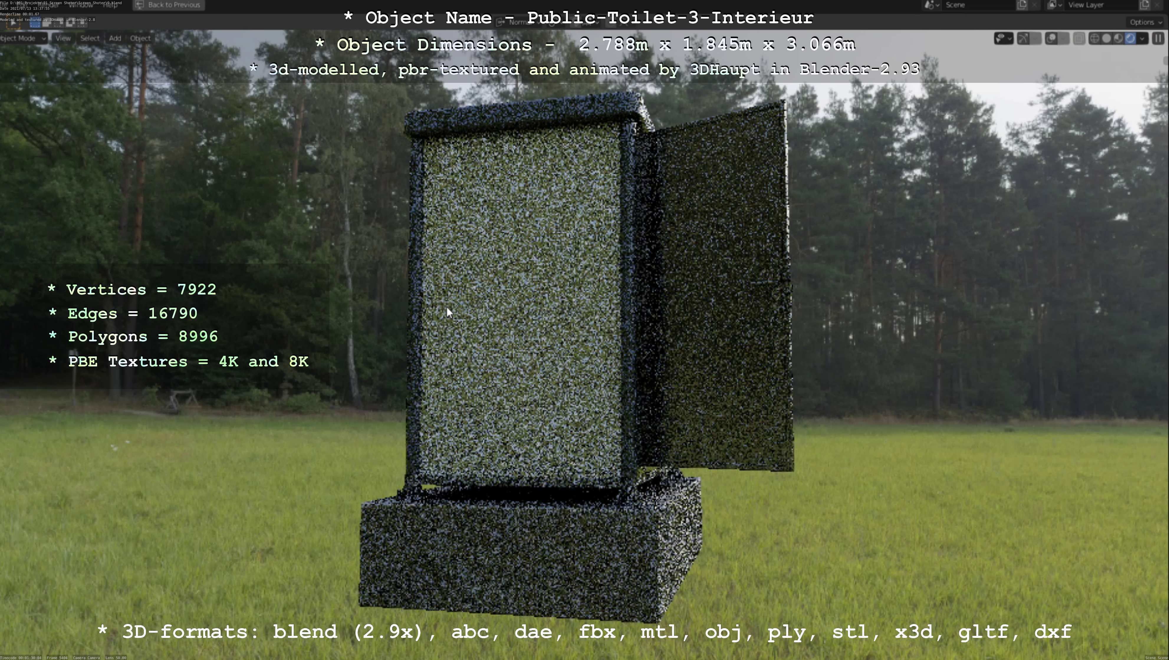 Public Toilet Version 3 - Interior Low-poly 3D model_95